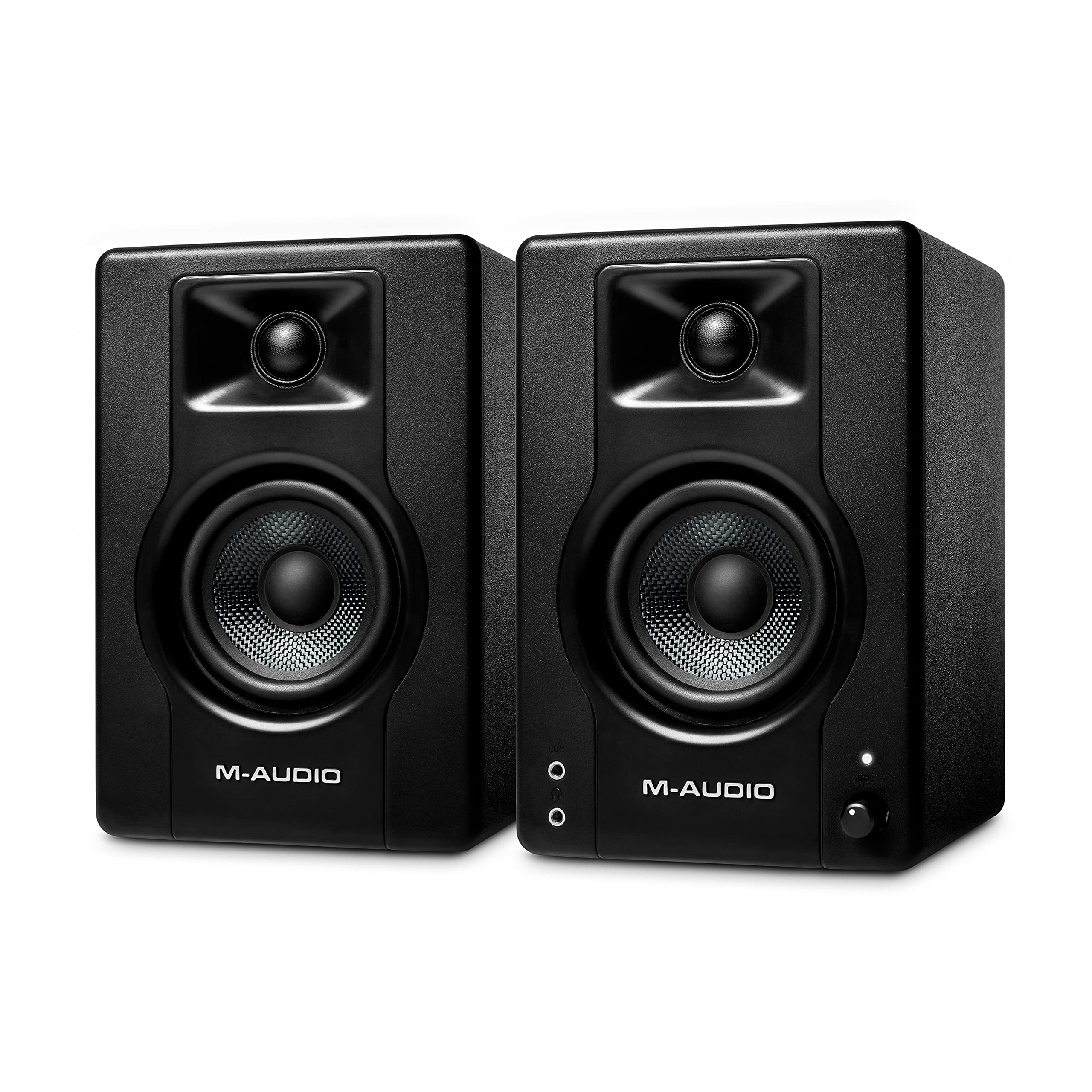 M-Audio Monitores de Estudio BX3 + Auriculares de Estudio HDH40 - Par de Altavoces de Estudio con Auriculares de Estudio de diseño Cerrado para grabación y monitorización en Estudio
