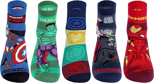 Supersox Disney Character Ankle Length Socks Collection for Men Pack of 5 (Free Size)