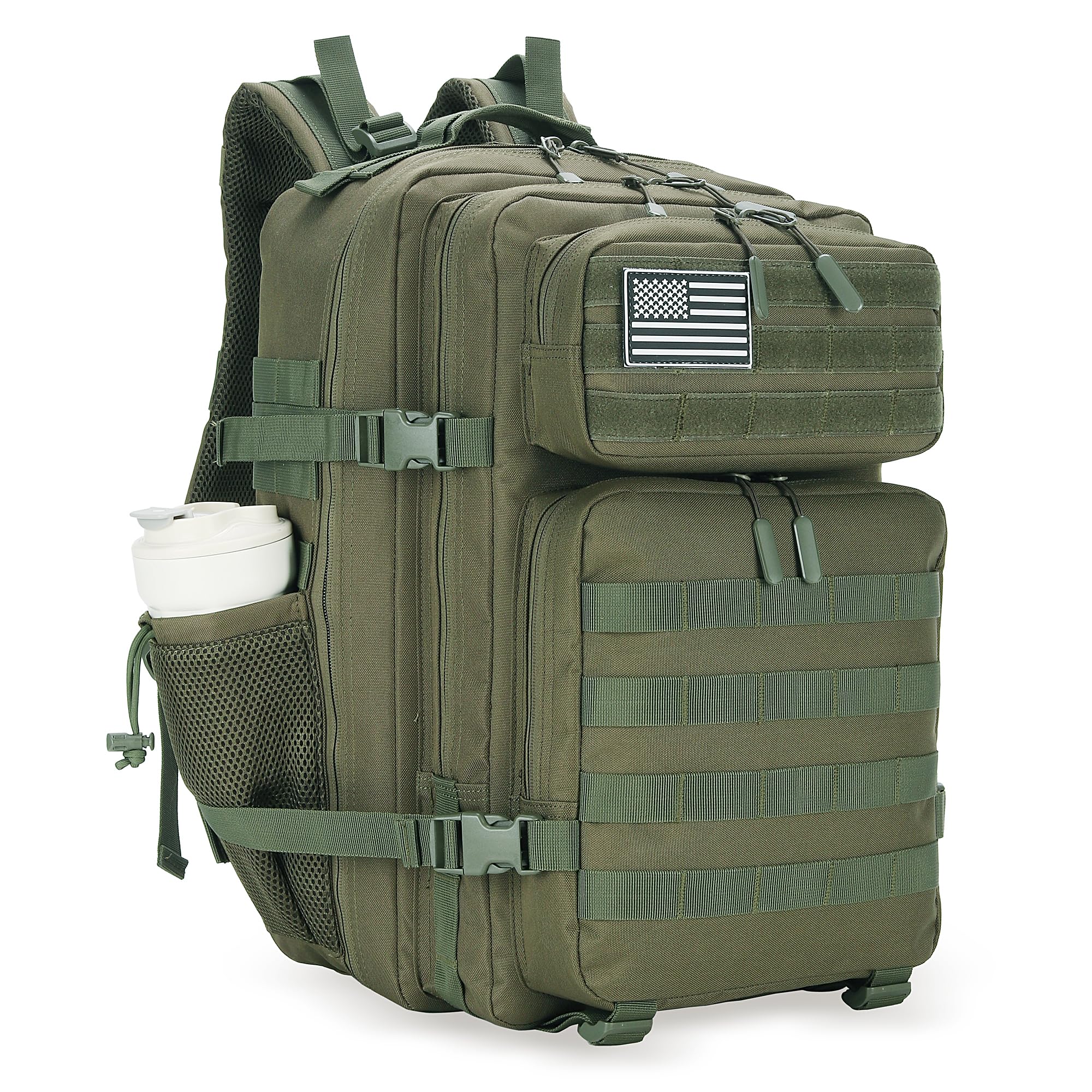 Lovelinks21 45L Tactical Assault Backpack 3 day assault pack with Molle Waterproof backpack Rucksack for Tactical Backpacks (Army green)