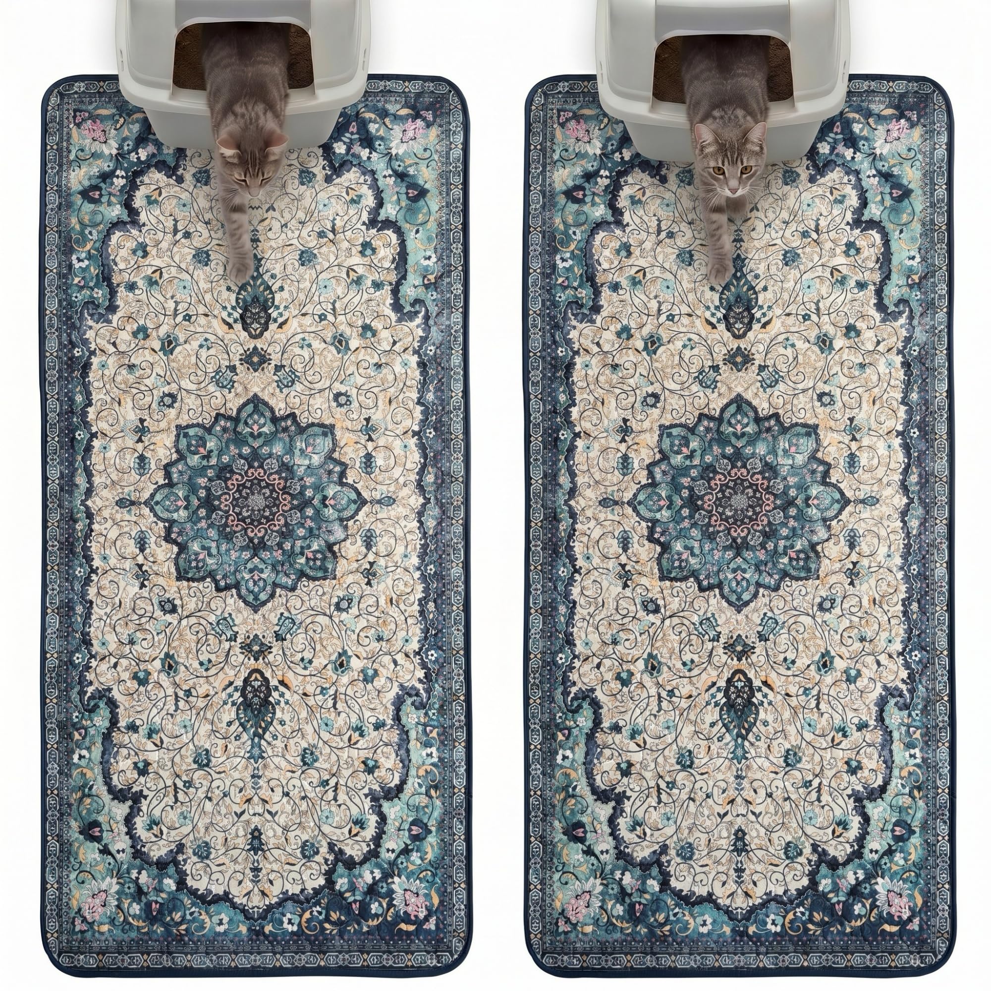 Tapis hygiéniques réutilisables pour chiens Hompet turquoise de 61 x 152,4 cm en lot de 2