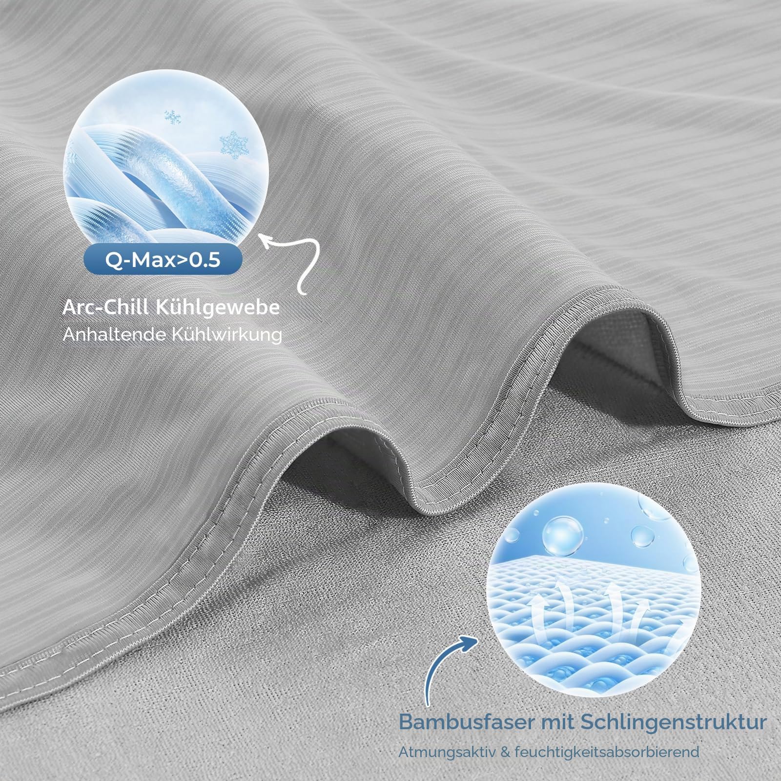 Luxear Kühlende Sommerdecke 150x200cm, dünne leichte Kühldecke Kuscheldecke aus Japanische Arc-Chill Q-Max 0,5 Kühlfaser+100% Bambusfasern, Wohndecke Sofadecke Reisedecke Couchdecke