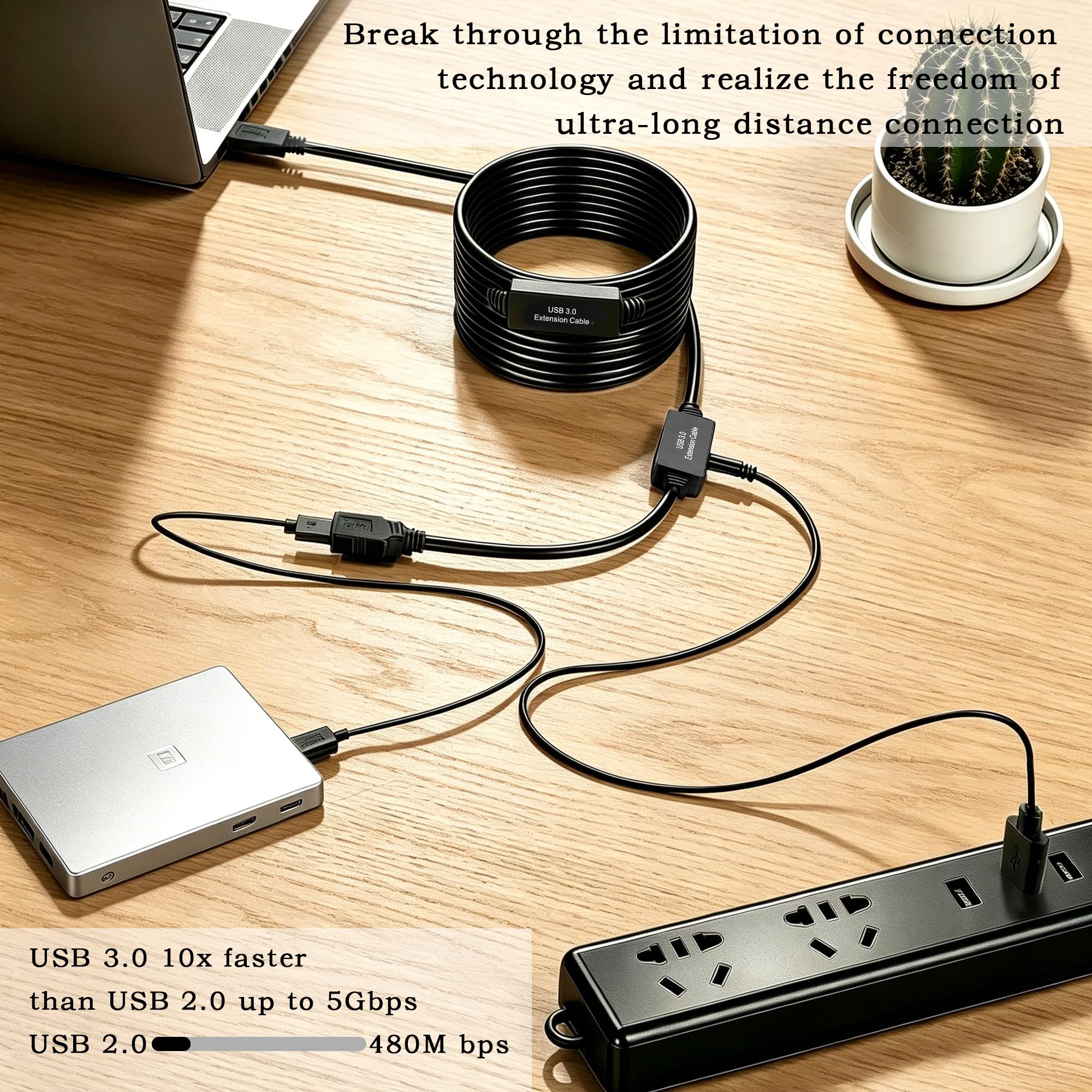 XBOHJOE Cavo di prolunga attivo USB 3.0 da 0,9 m: ripetitore USB con ripetitore di segnale lungo USB 3.0, prolunga A-maschio, cavo A-femmina per webcam Oculus Rift Quest Link Xbox 360 Kinect