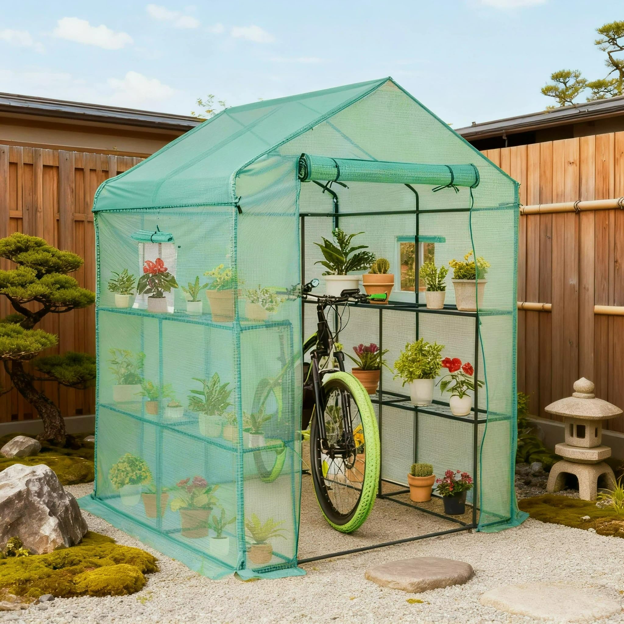 ビニール温室 大型 2枚カバー付き143*142*196CM 温室 左右2段 Amazon.co.jp: JvFun ビニールハウス ビニール温室 大型 2枚カバー付き