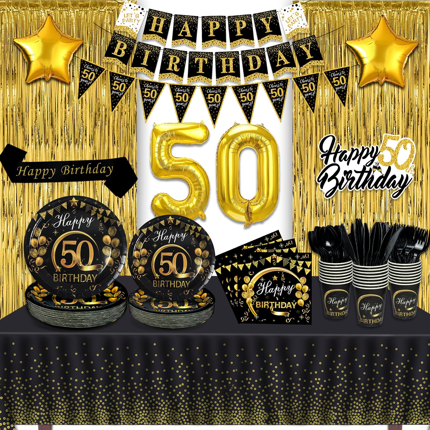 GREPARPY 50th Birthday Party Supplies Set