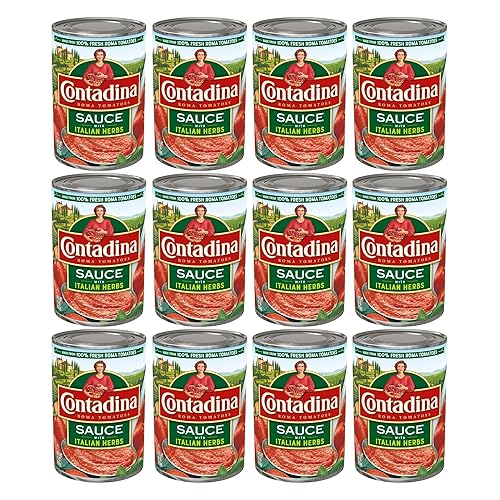 Contadina Salsa de tomate con hierbas italianas, paquete de 12 unidades de 15 onzas (paquete de 12)