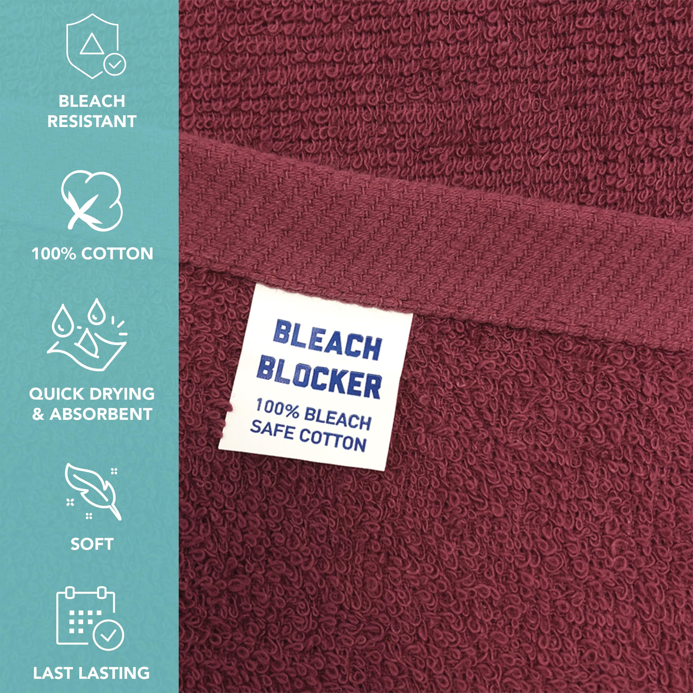Arkwright Bleach Safe Sr. Salon Towels, (Pack of 12) 100% Ring Spun Cotton Super Soft, Lightweight, Quick Dry - Image 2