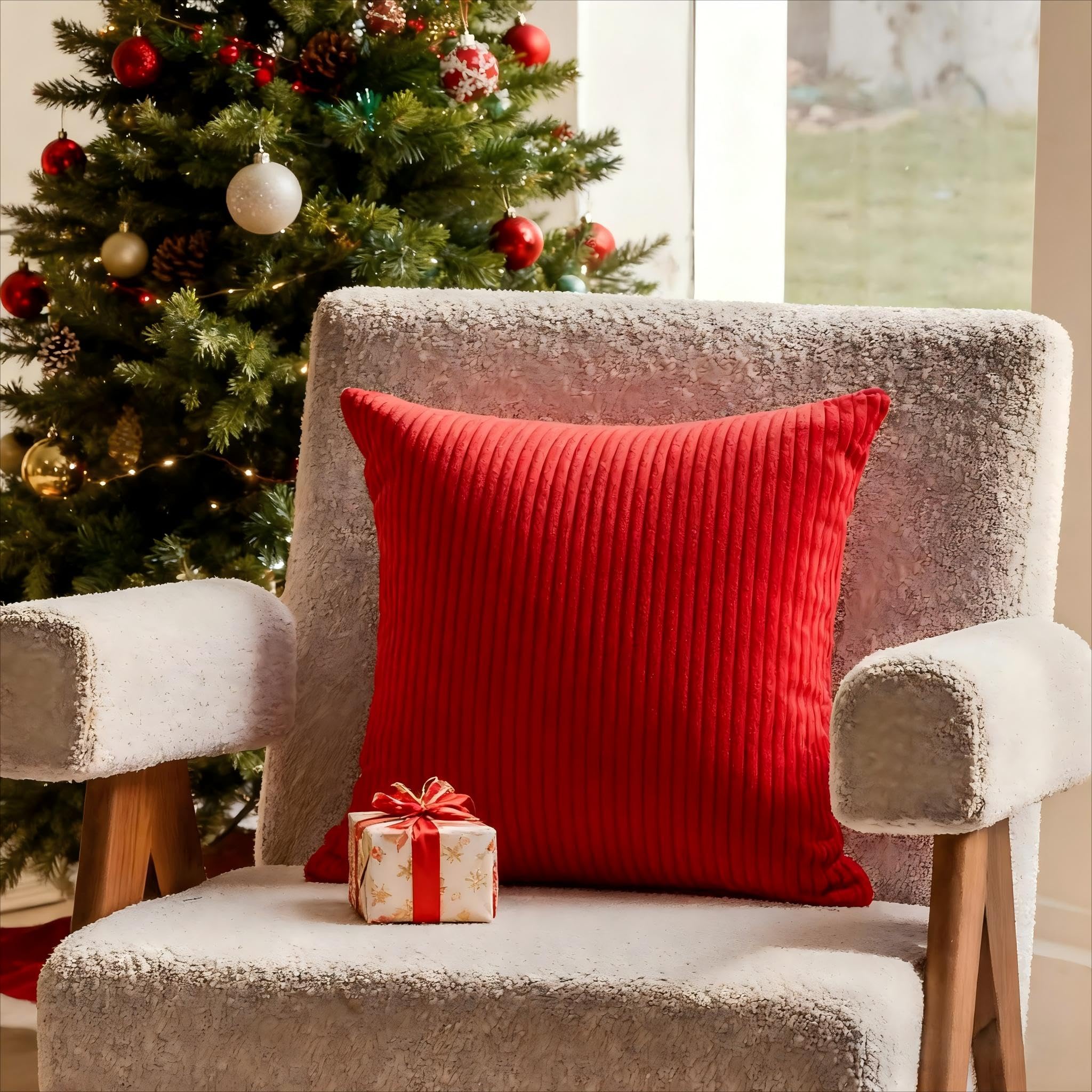 Amazon.com: Home Brilliant Pillow Cover 18x18 Red Throw Pillow