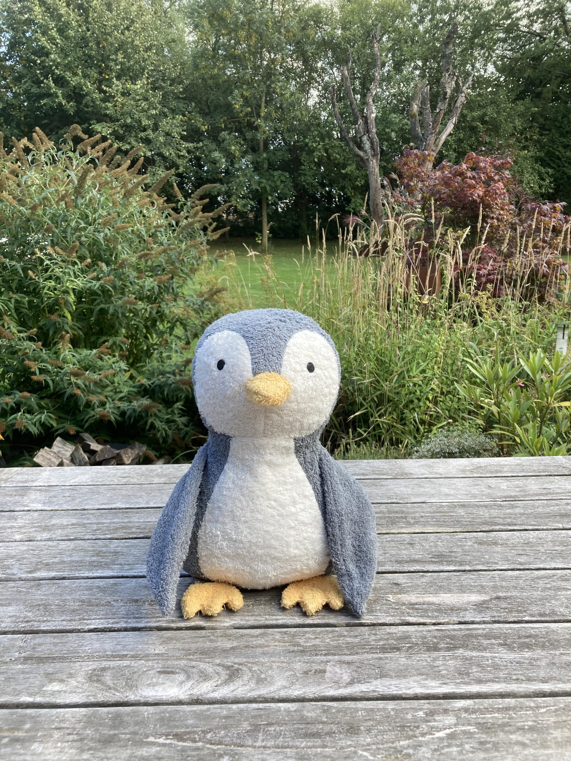 Efie Bio-Kuscheltier Pinguin groß – Bio Baumwolle (KBA), recycelte Füllung, waschbar & Allergiker geeignet – nachhaltig & handgefertigt – Made in Germany