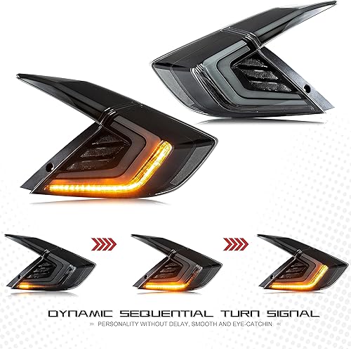 Miniatura 3 de inginuity time Luces traseras LED para Honda Civic 10Th Gen Sedan 2016-2021 DRL de puesta en marcha de animación lámpara trasera intermitente,