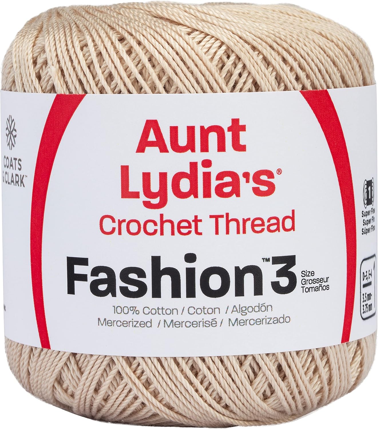 Coats Crochet and Floss Aunt Lydia's Fashion Crochet, Cotton Size 3