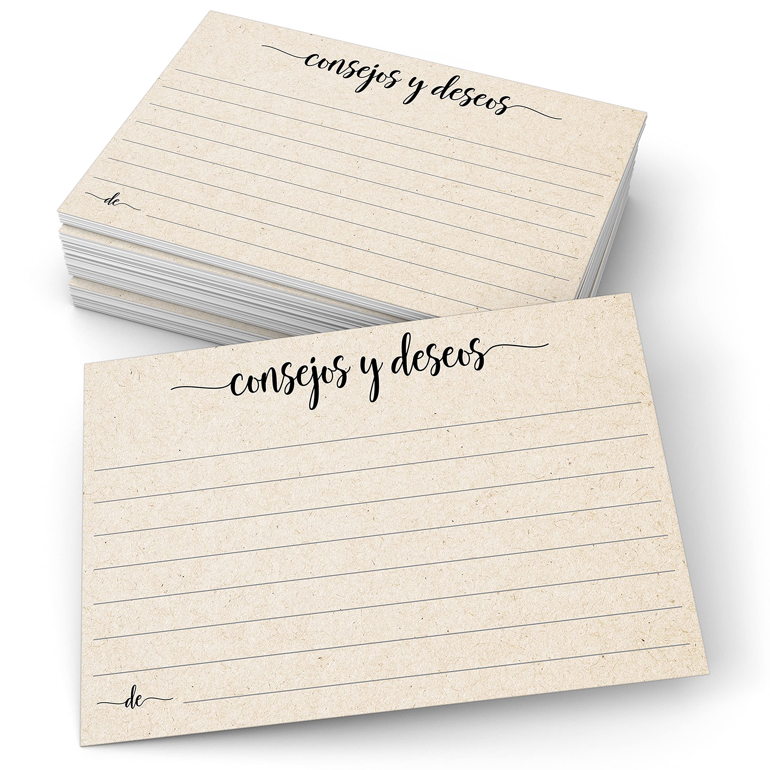 Amazon.com : 321Done Advice and Wishes Cards in Spanish, Consejos y Deseos  (50 Cards) Kraft 4" x 6" - Well Wishes, Words of Wisdom for Wedding,  Bridal, Retirement, Graduation, Baby Shower Games -