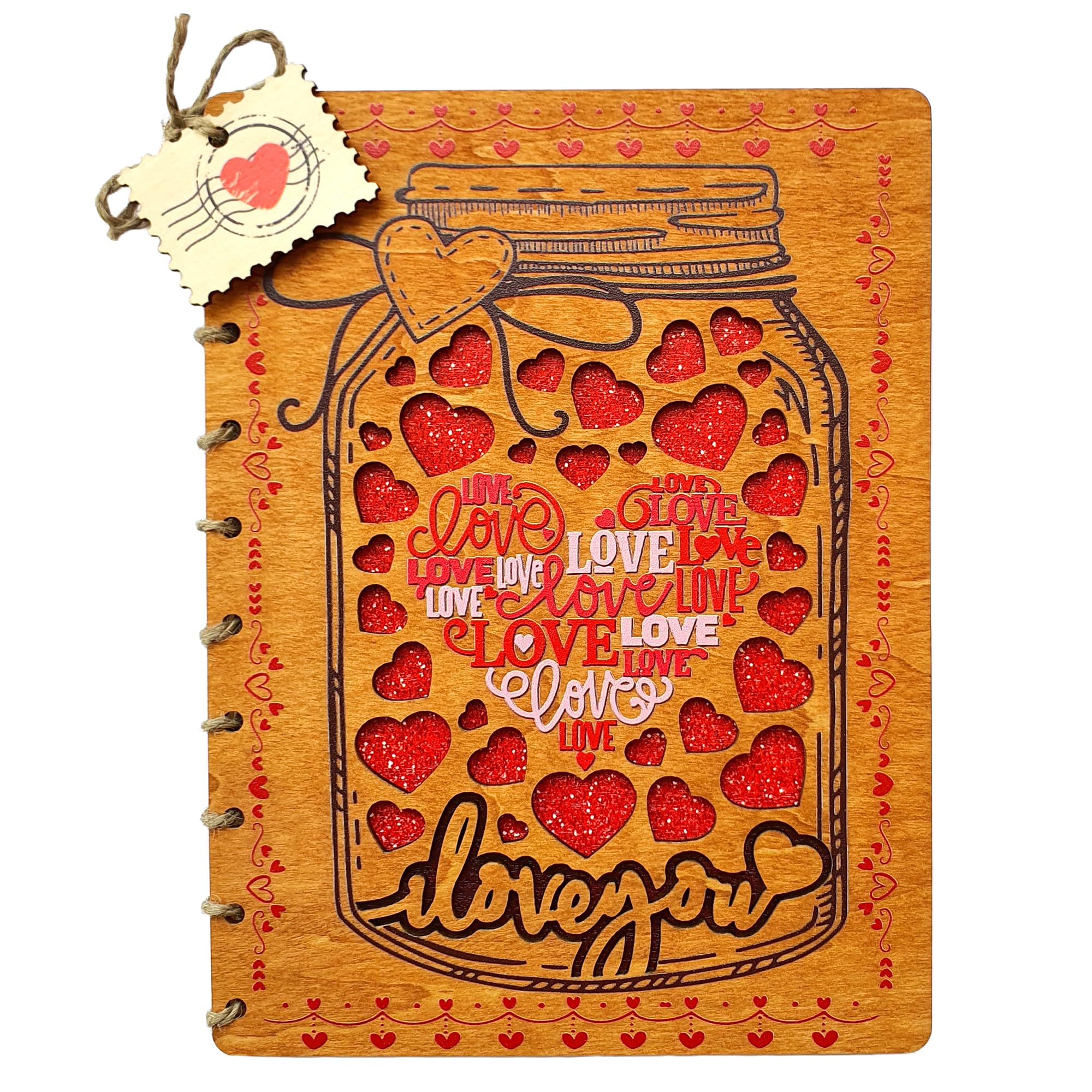 Holz-Glückwunschkarten Sanduhr-Liebe – 15,2 X 20,3 Cm, Personalisierbar Für Geburtstag & Jahrestag