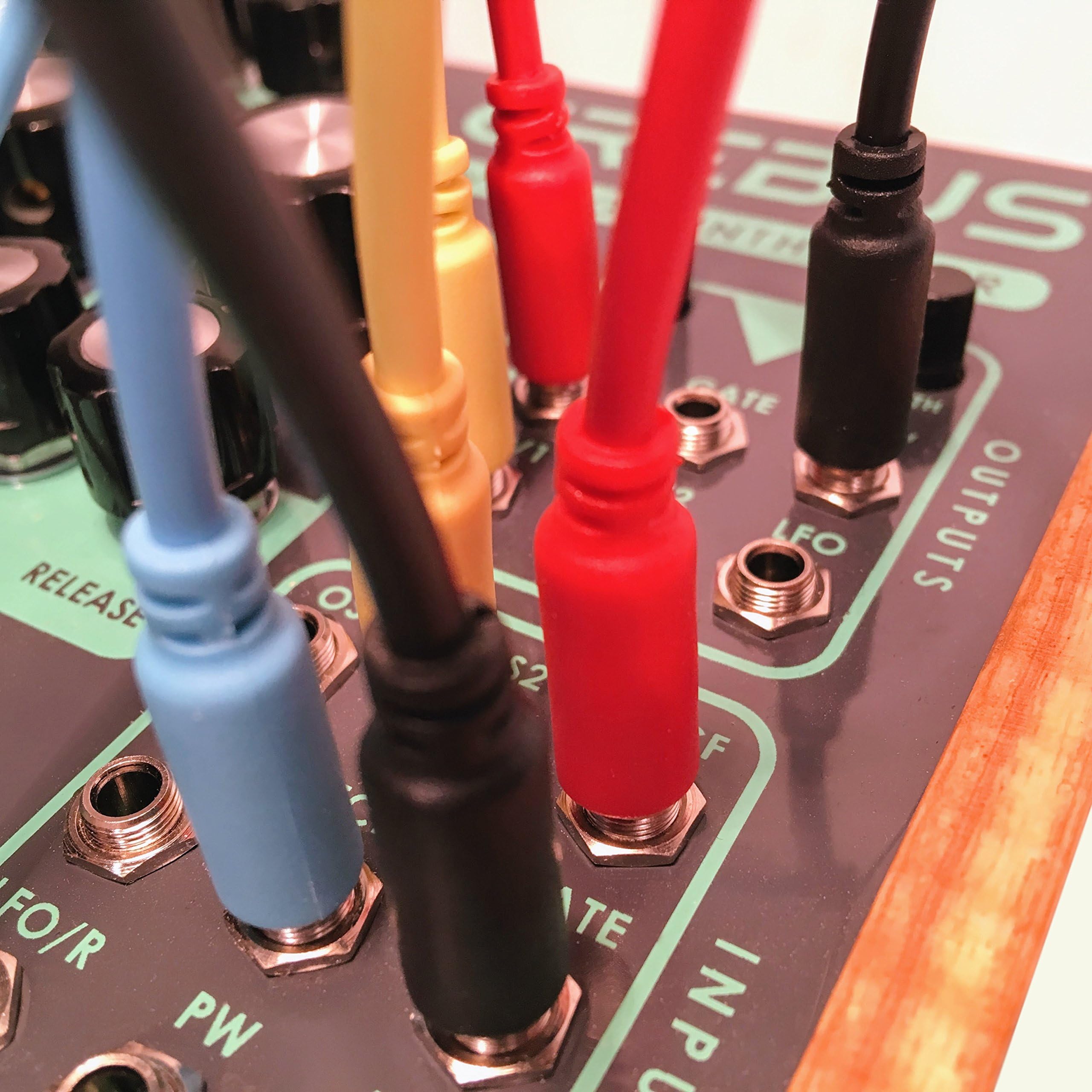 Eurorack Patch Cables - 5 PVC 3.5mm Mono Mini Jack Cables for use with Modular Synths (64 Options) Black 60cm
