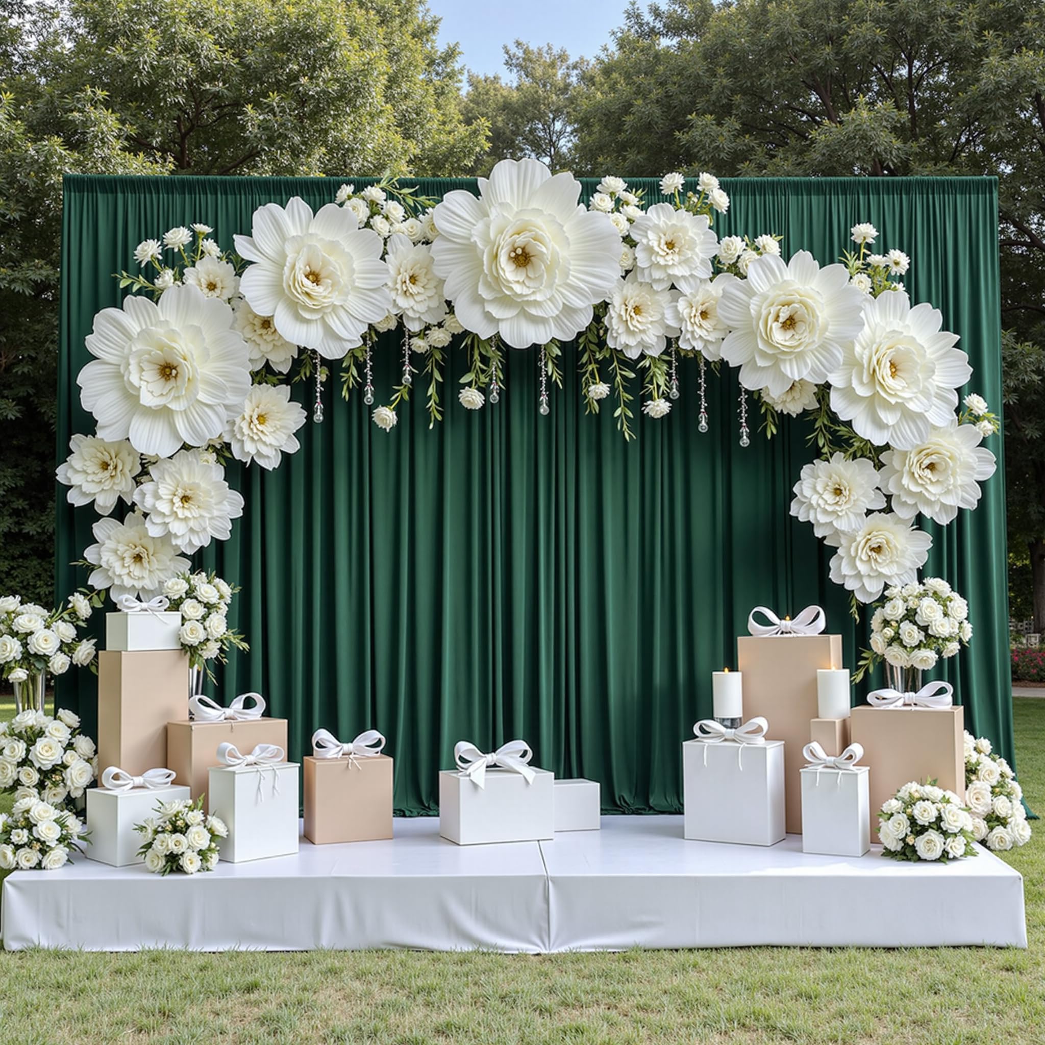 Lot 2 Rideaux Fond Argent Infroissables 3x3m – Parfait Mariage, Anniversaire, Photobooth, Fête