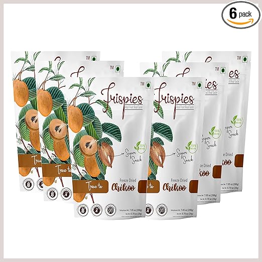 Freeze Dried Chikoo Fruit Chunks Healthy Dehydrated Snacks with The Goodness of Original Real ChikooSlices Travel Camping Survival Food for Kid and Adult (20 gm) Pack of 6