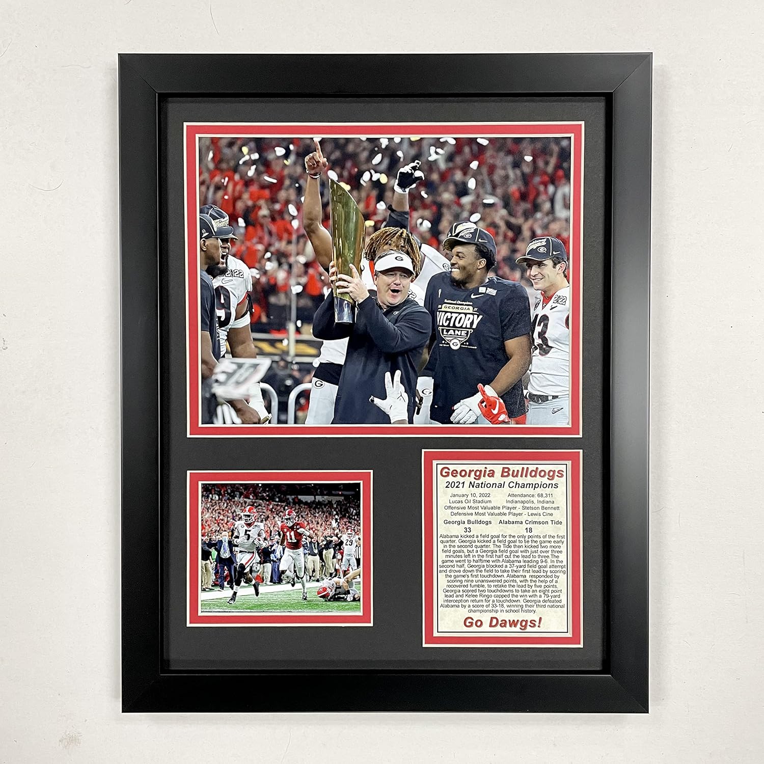 Legends Never Die, Inc. Georgia Bulldogs | 2021 CFP National Champions | 12"x15" Framed Photo Collage (Orange Bowl)