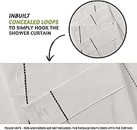 Vista 6 de Folkulture Shower Curtain, 72'' X 72", Boho Shower Curtains with Tassels, Black and White Shower Curtain for Bathroom Decor, Water Repellent