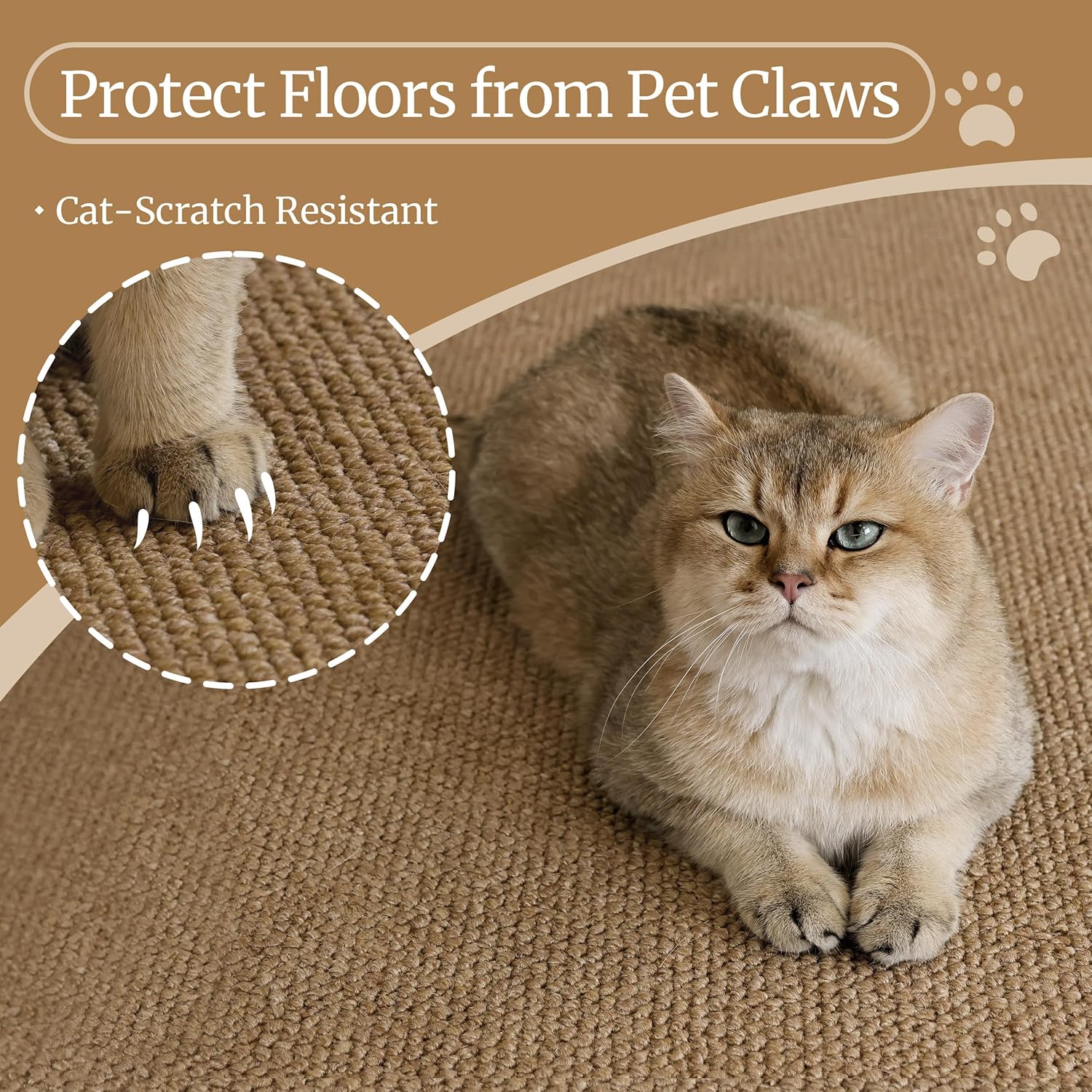 Faux Jute Non-Slip Area Rug, 5x7 Washable Pet-Friendly Floor Mat for Living Room, Bedroom, Entryway, Machine Woven Durable Scratch Resistant Carpet, Brown