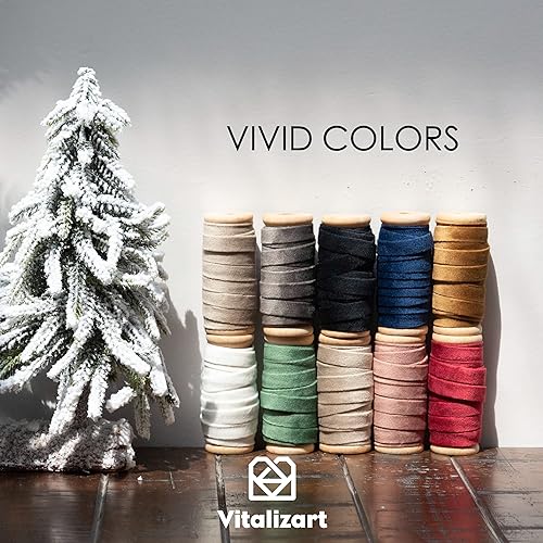 Miniatura 6 de Vitalizart Juego de cintas de terciopelo color camello de 38 pulgadas x 15 yardas, carrete de madera con ribete ecológico, 3 rollos de 5 yardas para