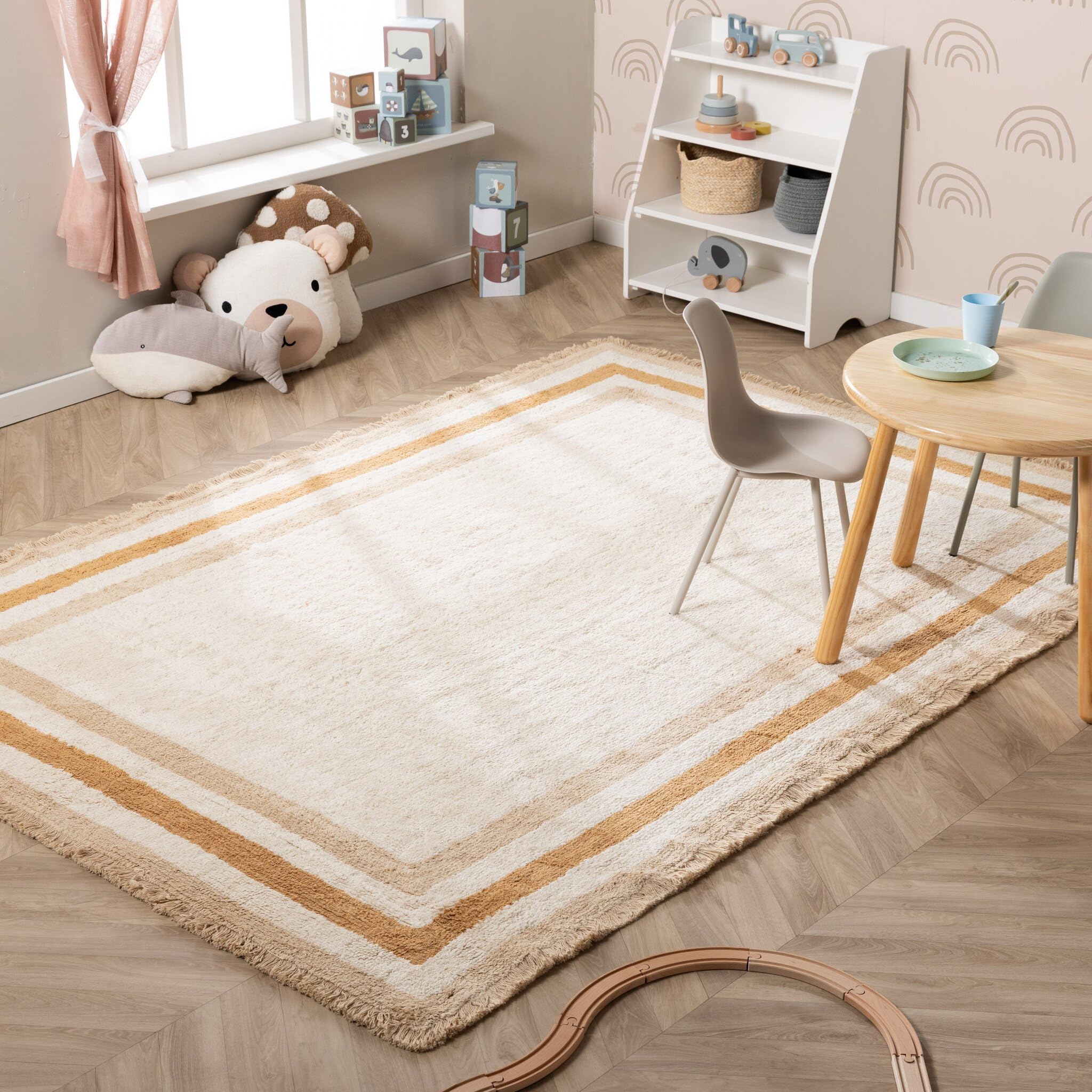 FRAAI | Home & Living Dywan dziecięcy - Milo Beżowy - Skandynawski, Chłopcy - Dziewczyna - Dywan