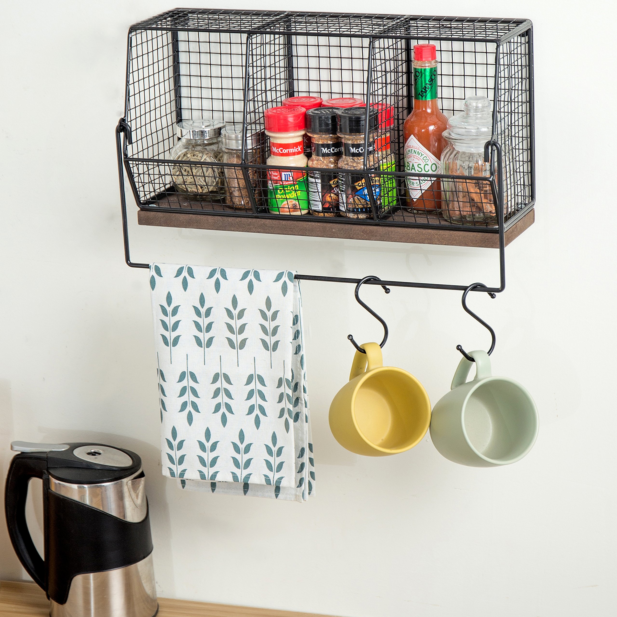 Amazon.com - MyGift Black Metal Chicken Wire Wall Basket Storage