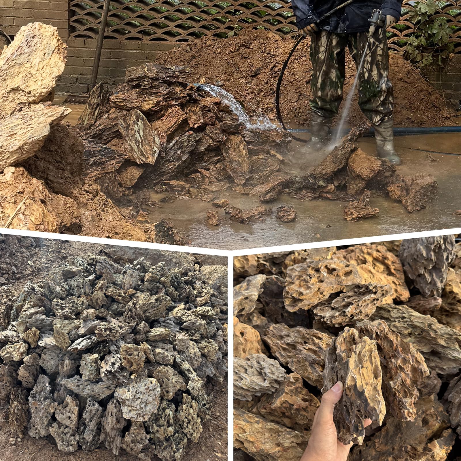 Aquariumsteine 2,3kg Drachenstein für Aquascaping – 5–18 cm Natursteine für Aquarium, Terrarium, Paludarium & Fischbecken-Dekoration