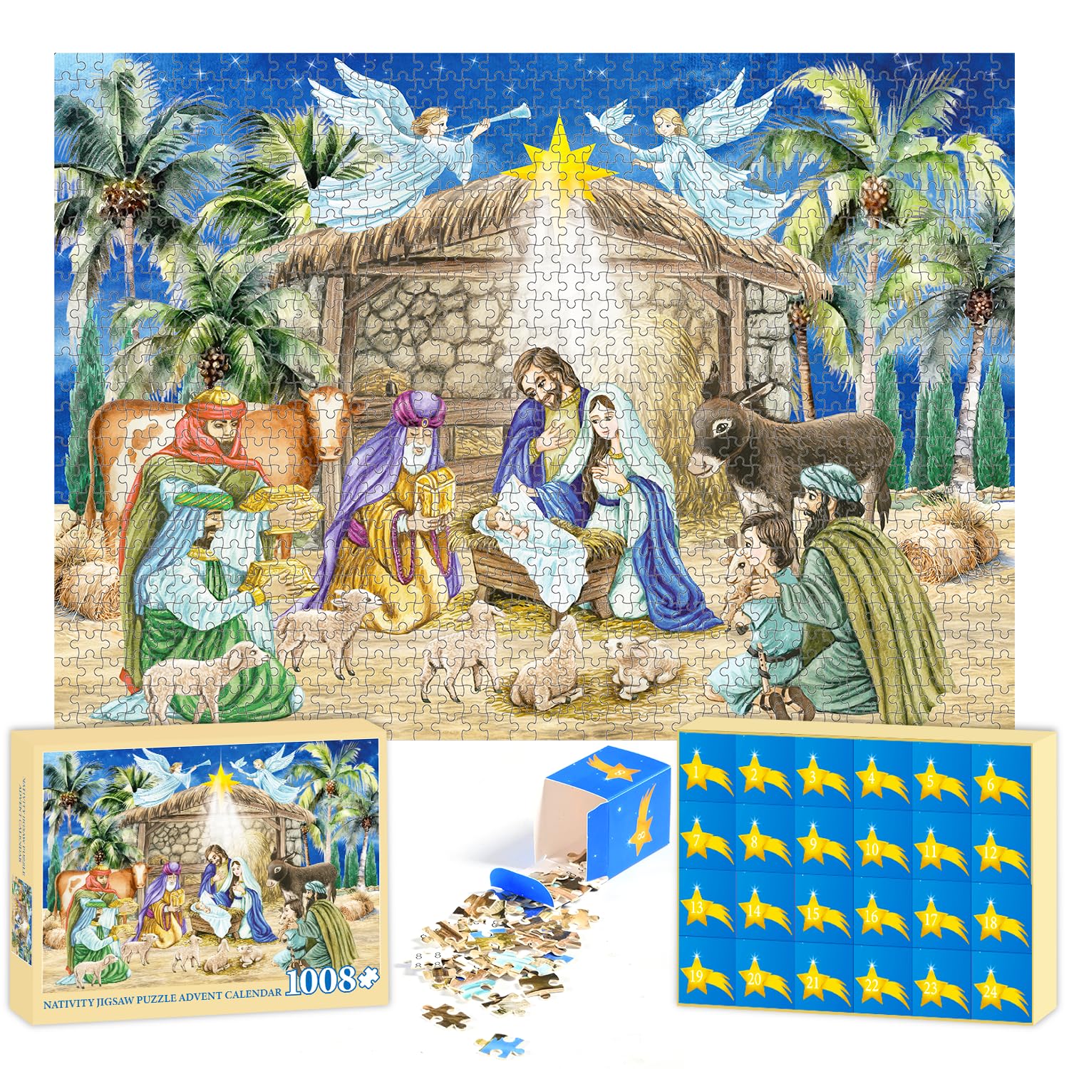 Amazon.com: Nativity Scene Puzzle Advent Calendar 2025,1008pcs