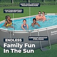 Vista 4 de Bestway 56655E Power Steel - Juego de piscina de 16 x 10 x 42 pulgadas, marco ovalado para exteriores sobre el suelo, con bomba de filtro