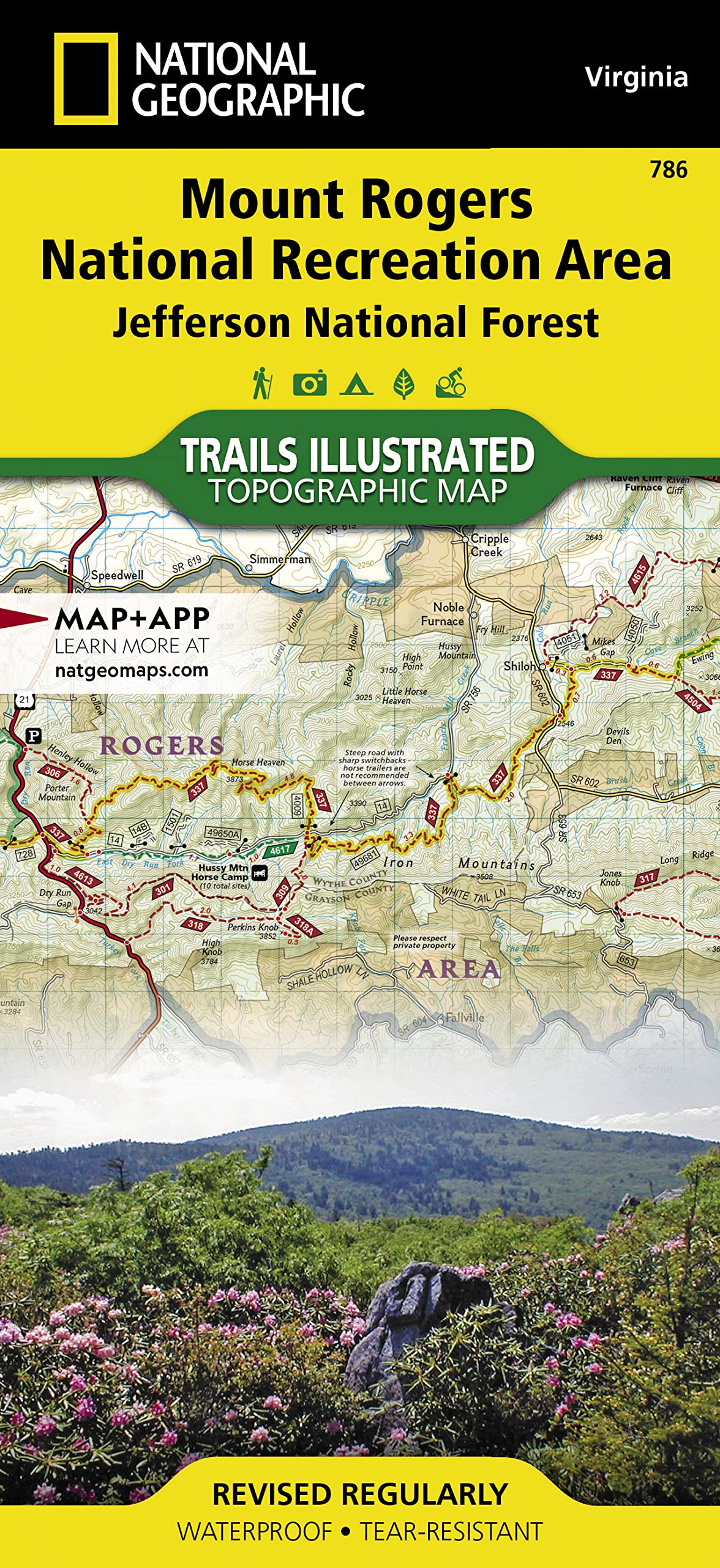 Mount Rogers National Recreation Area Map [Jefferson National Forest] (National Geographic Trails Illustrated Map, 786)