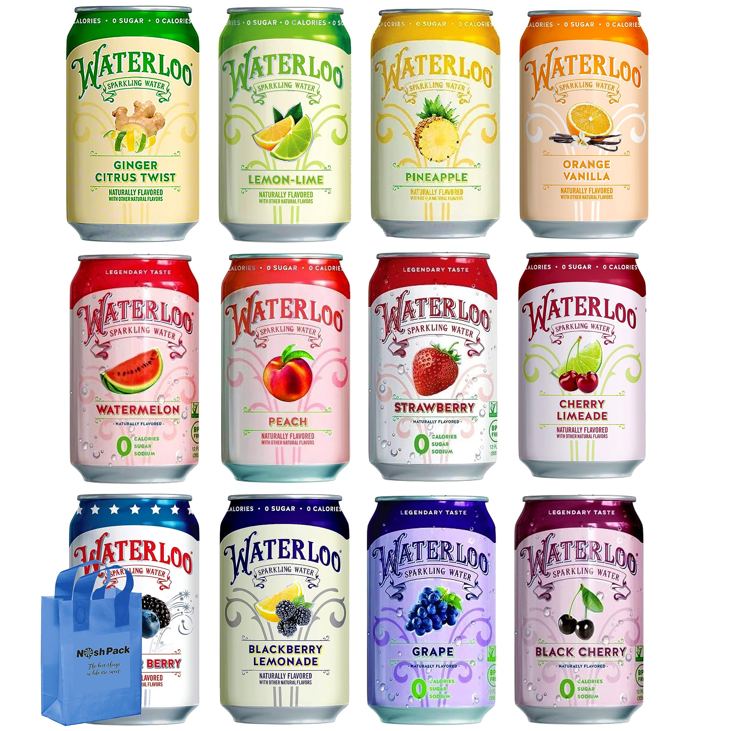 Buy Waterloo Sparkling Water Variety Pack, 12 Pack Sugar Free Sparkling