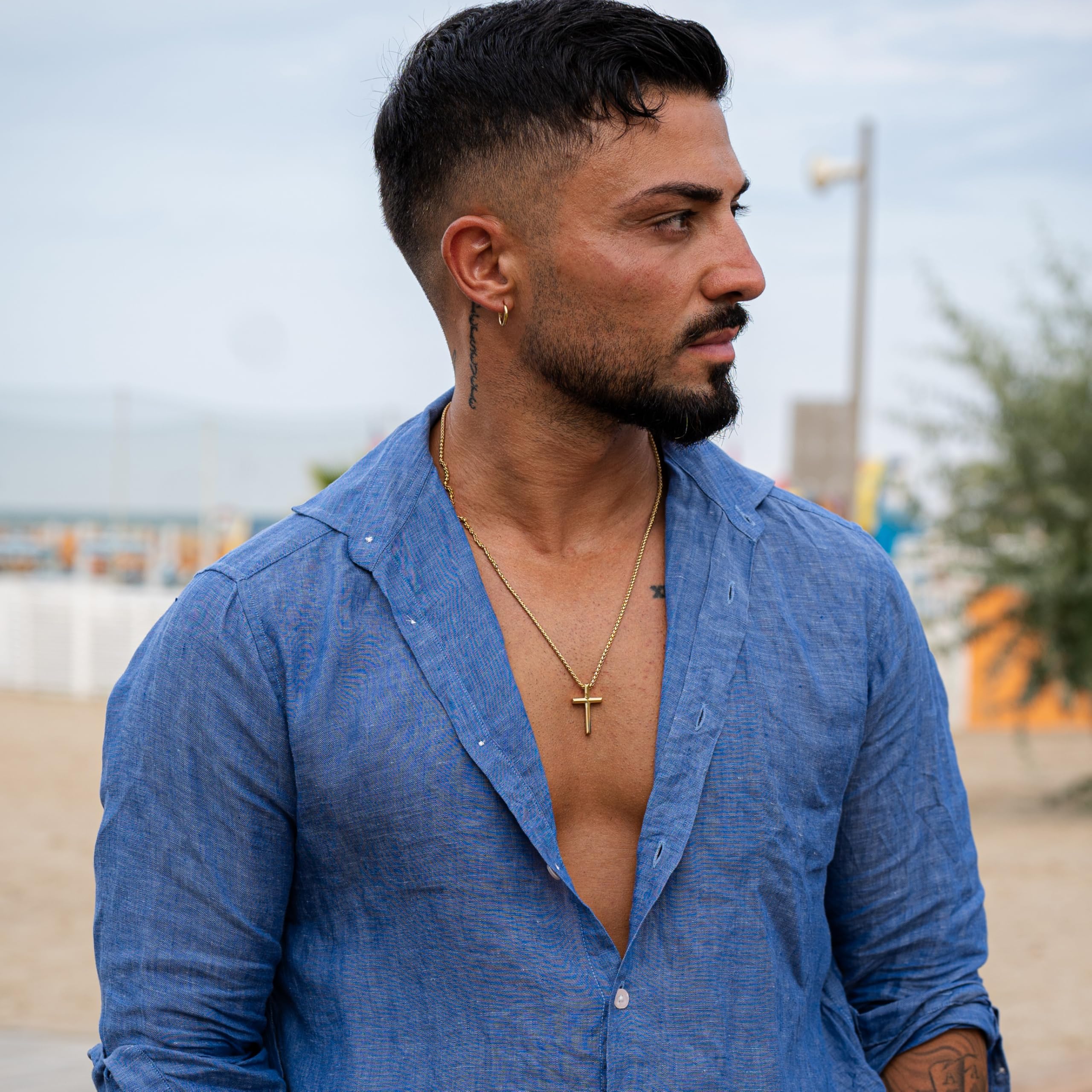 SERASAR Collier Premium Homme [Trust] | Acier chirurgical inoxydable 316L | Imperméable | Chaîne solide | Fermoir sécurisé | Trois couleurs | Boîte à bijoux incluse