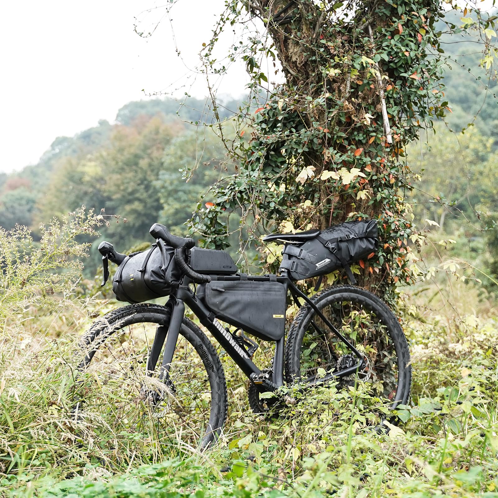 Rhinowalk Torba na kierownicę rowerową, zestaw 2 szt., wodoszczelna, 12 l, torba przednia, torba na ramię, torba do przechowywania