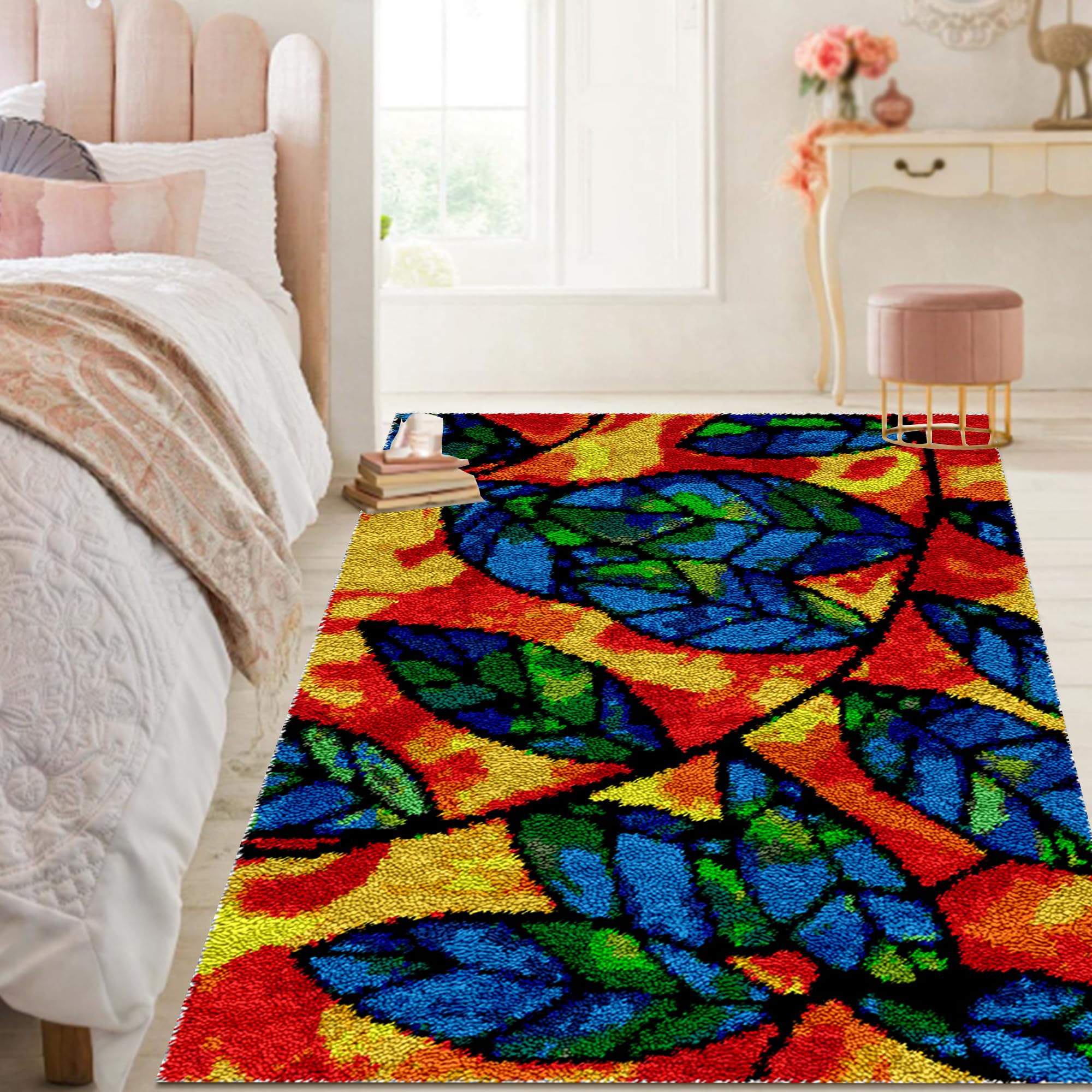 Zestawy do haftu krzyżykowego, zestawy dywaników z haczykiem zatrzaskowym, zestaw do robienia dywanów, zestawy do robienia haczyków 3D, zestaw dywaników szydełkowych dla dorosłych 140 x 160 cm