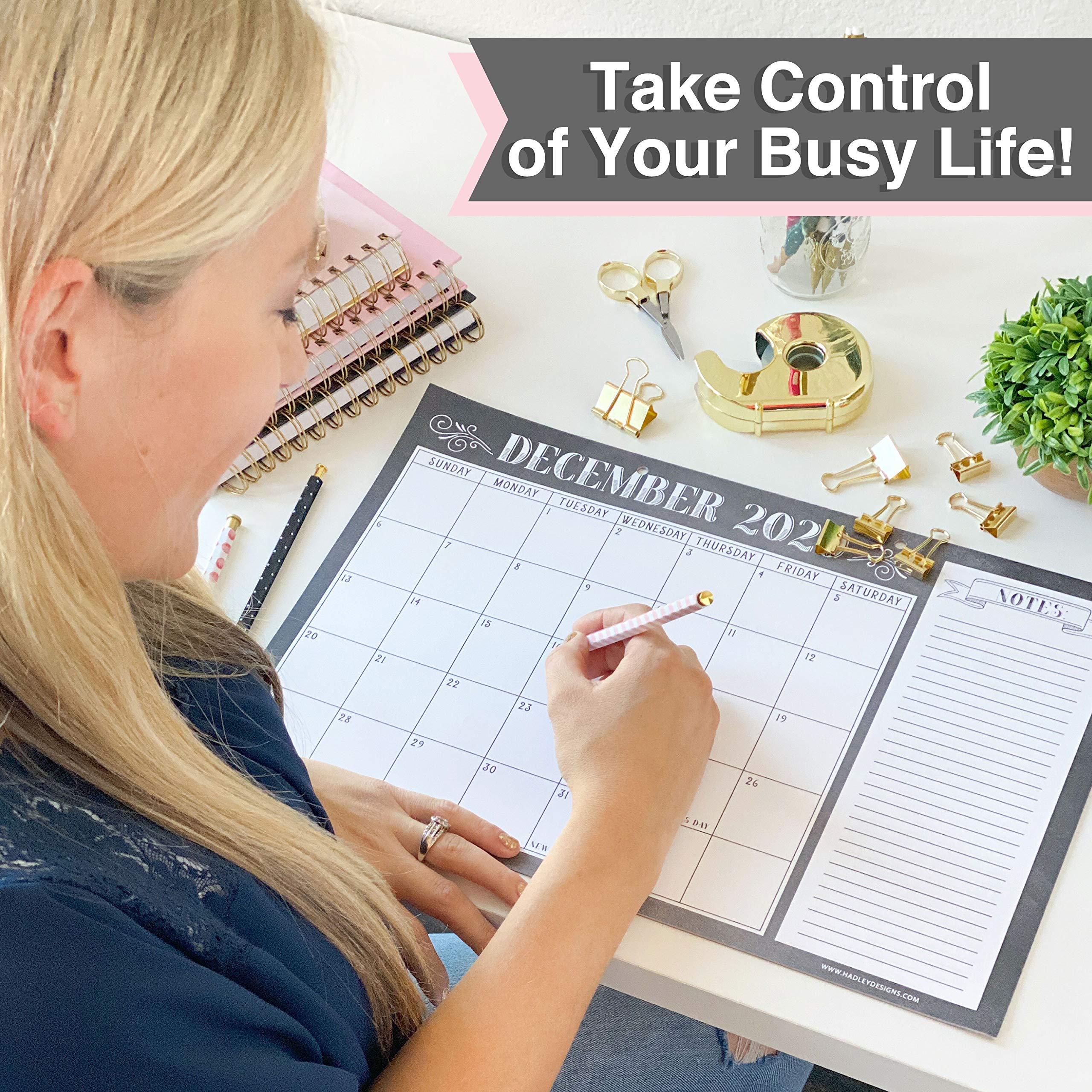 Vintage Chalkboard 20212022 Desk Calendar, Large Monthly Wall Planner