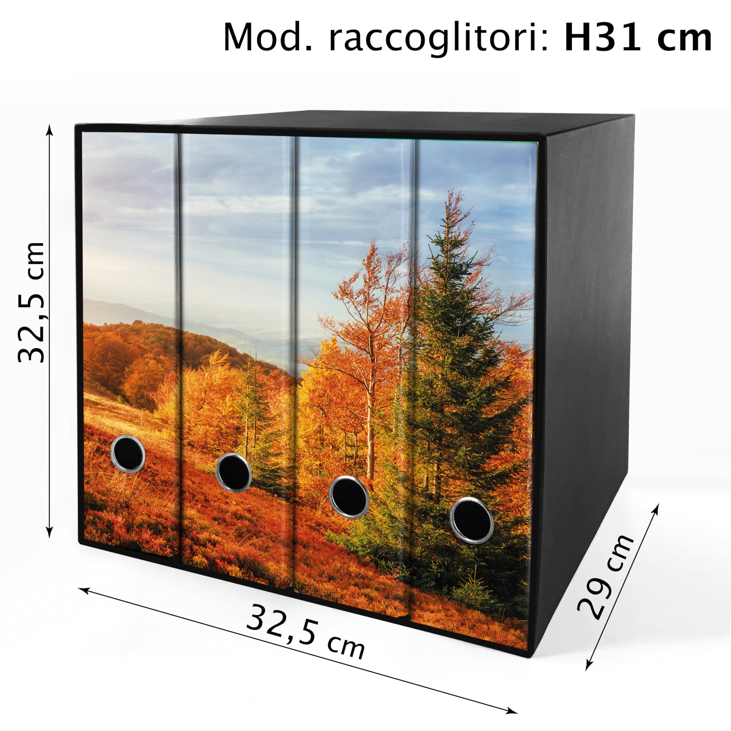 Set da 4 raccoglitori ad anelli - AUTUNNO (H31 cm con 2 anelli)