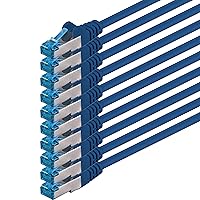 1aTTack.de 5m - blu - 10 pezzi - Rete Cavi Cat6a S-FTP CAT 6a doppia schermatura