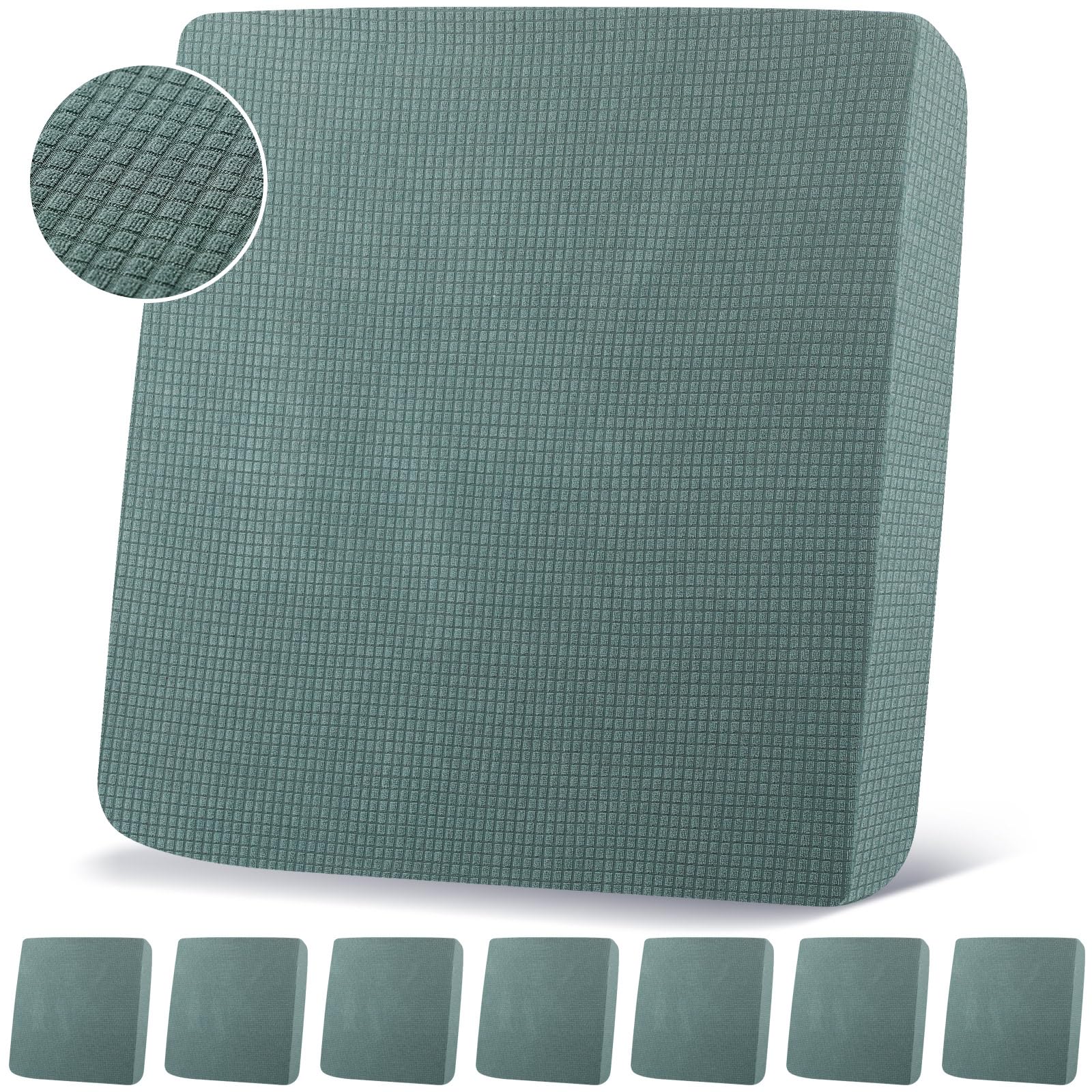 Dark Green Patio Sofa Covers - Stretch Slipcovers -1