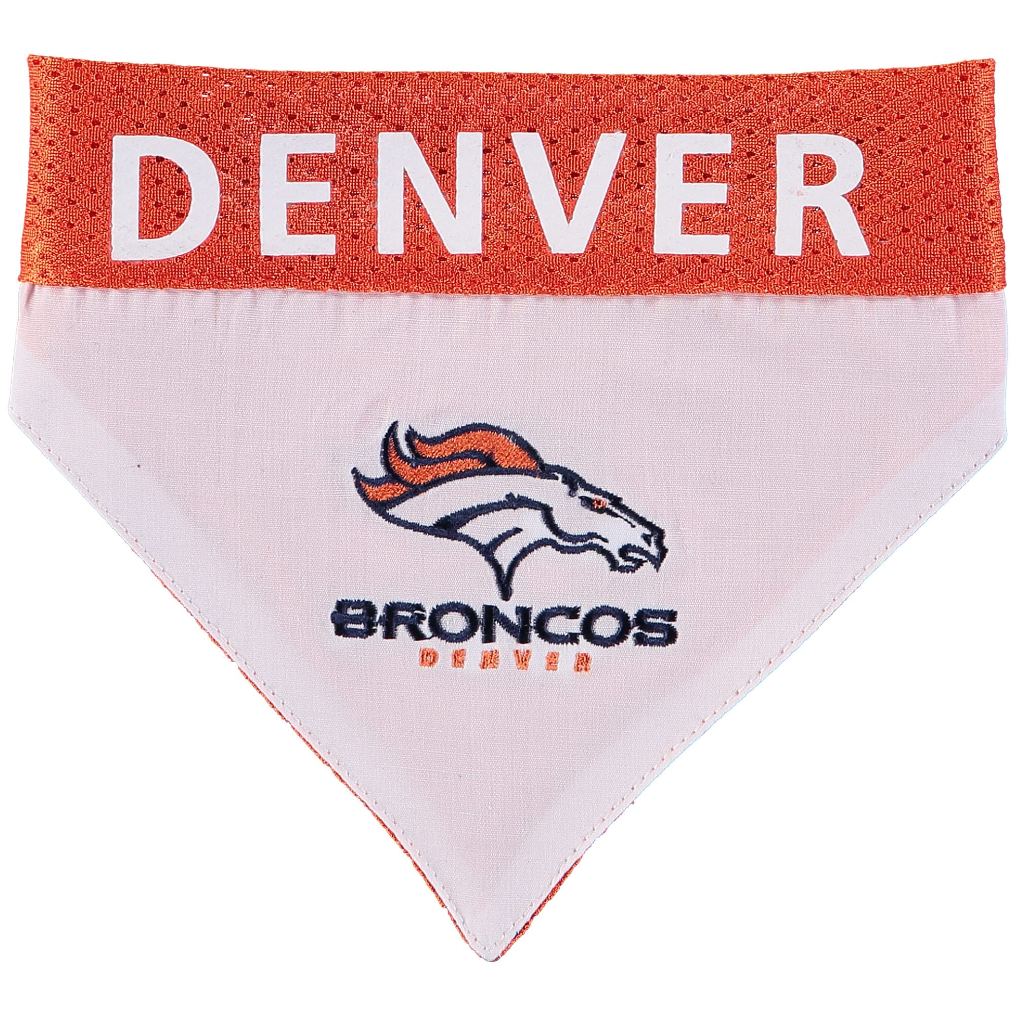 Pets First NFL DOG BANDANA, DENVER BRONCOS REVERSIBLE PET BANDANA. 2 Sided Sports Bandana with a PREMIUM Embroidery TEAM LOGO - Image 2