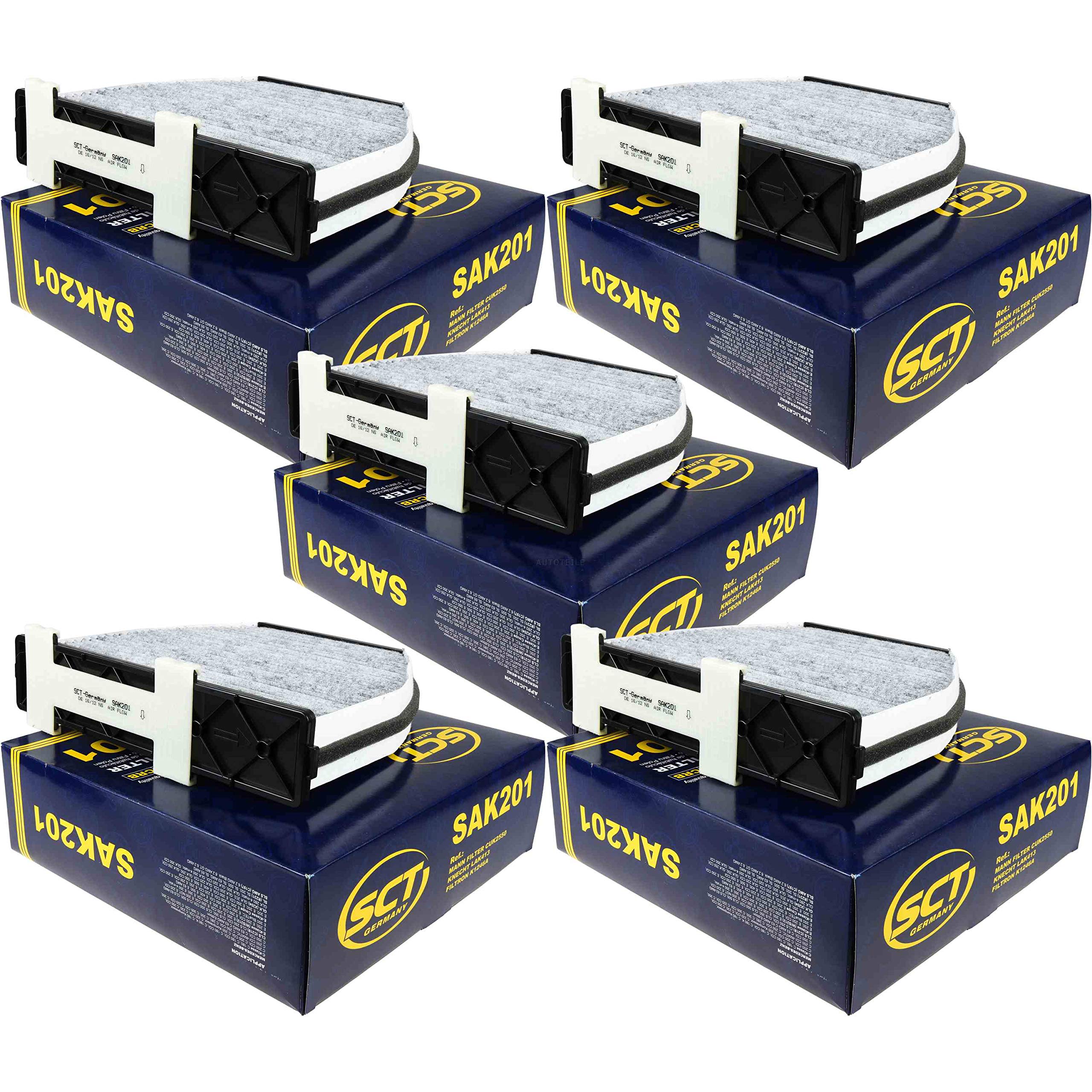 Set 85500069 SAK 201 5 filtros originales SCT para habitáculo, filtro de polen