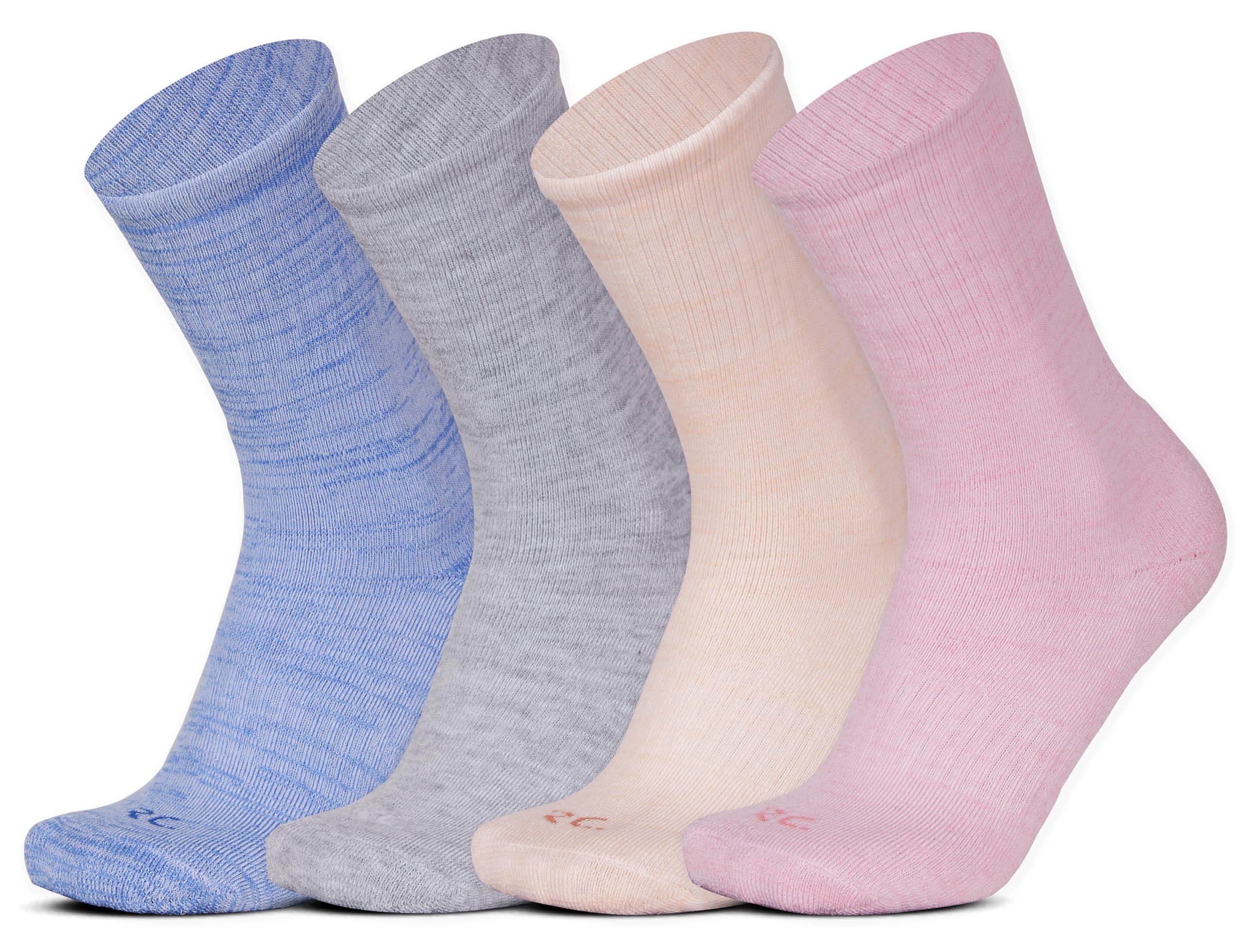 Soft & Thick Warm Calf Length Woolen Thermal Socks For Women, Pack of 4,Multicolored, Heavy Duty Terry Towel Cushioned Winter Wear Socks-image-40