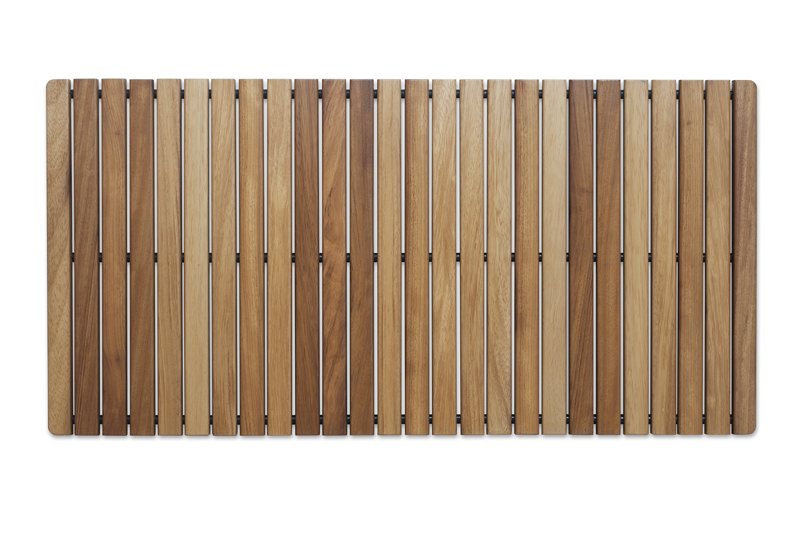 Tarima/Alfombra Flexible para Ducha y baño, en Madera de Teca (50 x 100 cm)