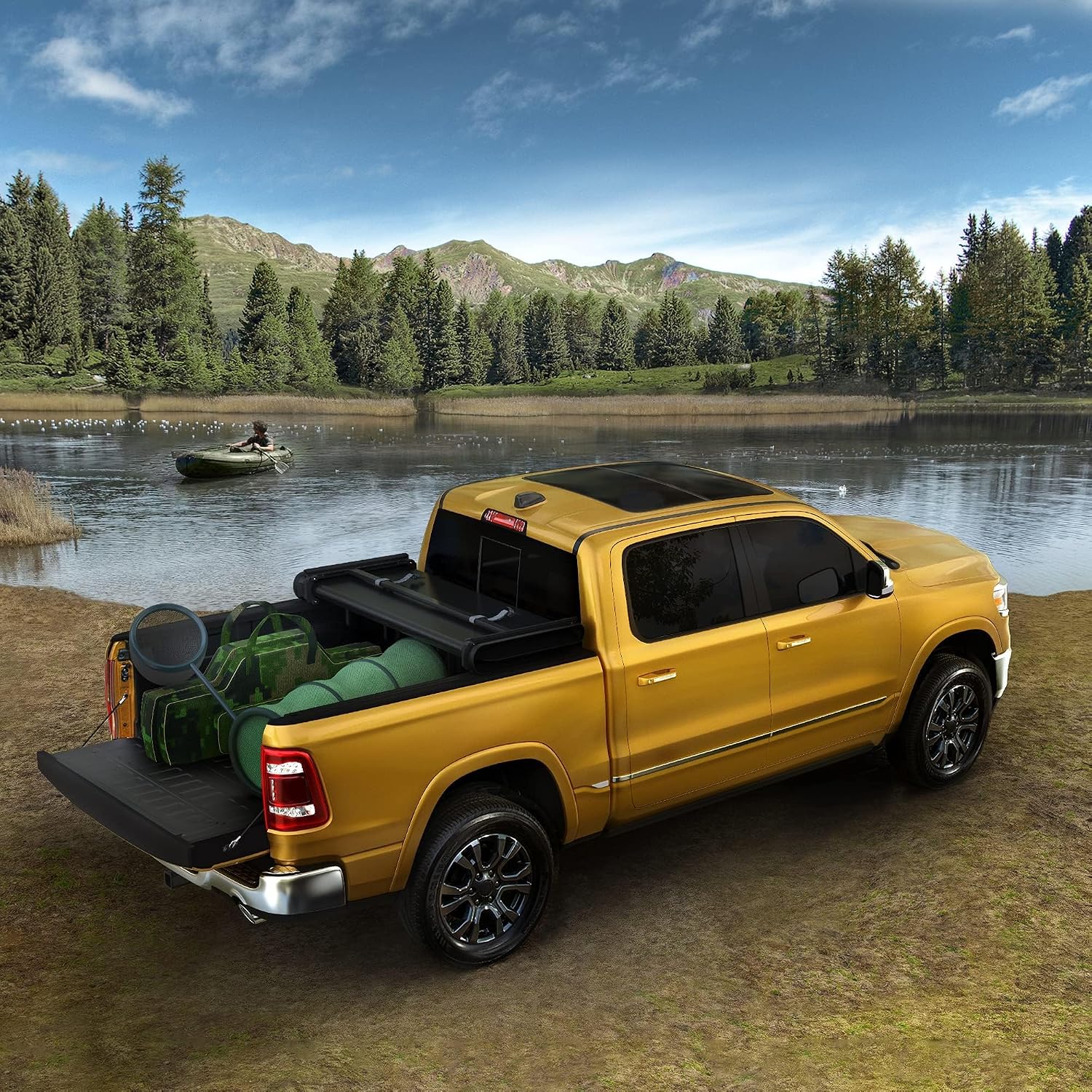 YITAMOTOR Soft Tri-Fold Truck Bed Tonneau Cover Compatible with 2003-2026 Dodge Ram 2500 3500, Fleetside 6.4 ft Bed Without Rambox