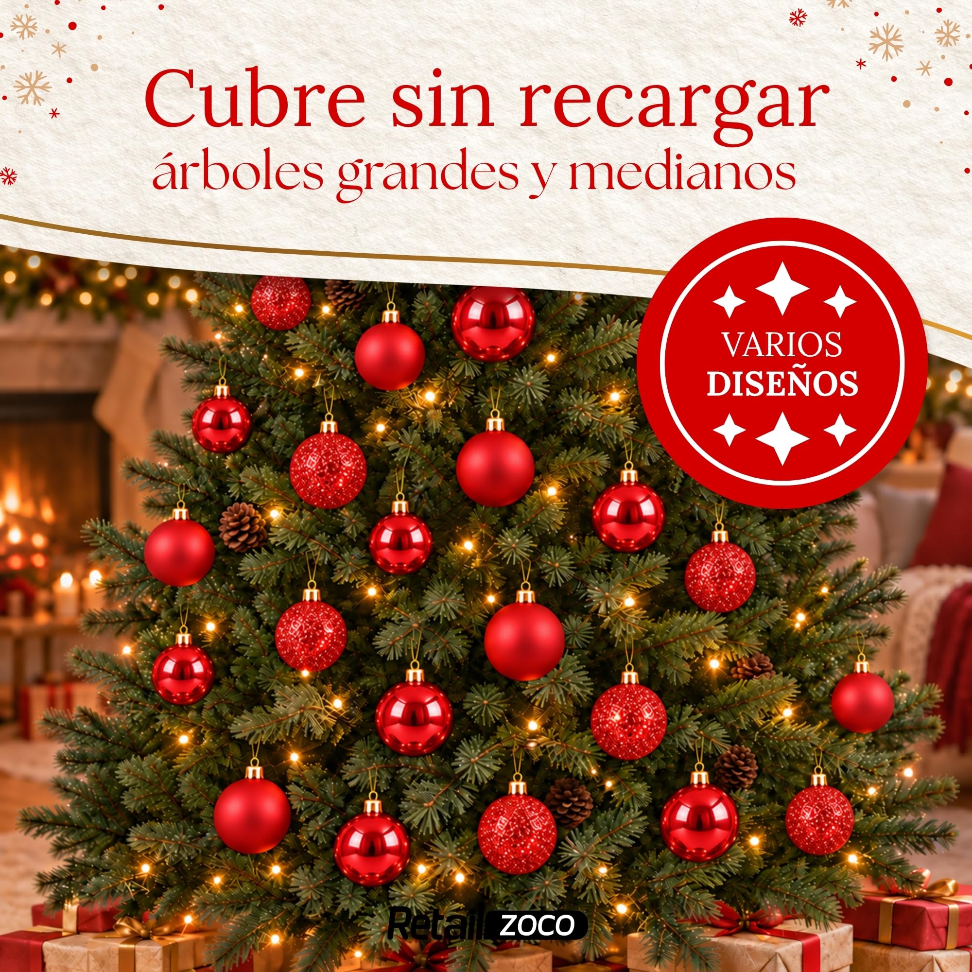 Bolas de Navidad, Adornos Arbol Navidad, 30 Piezas, Rojo Navidad - imagen 5