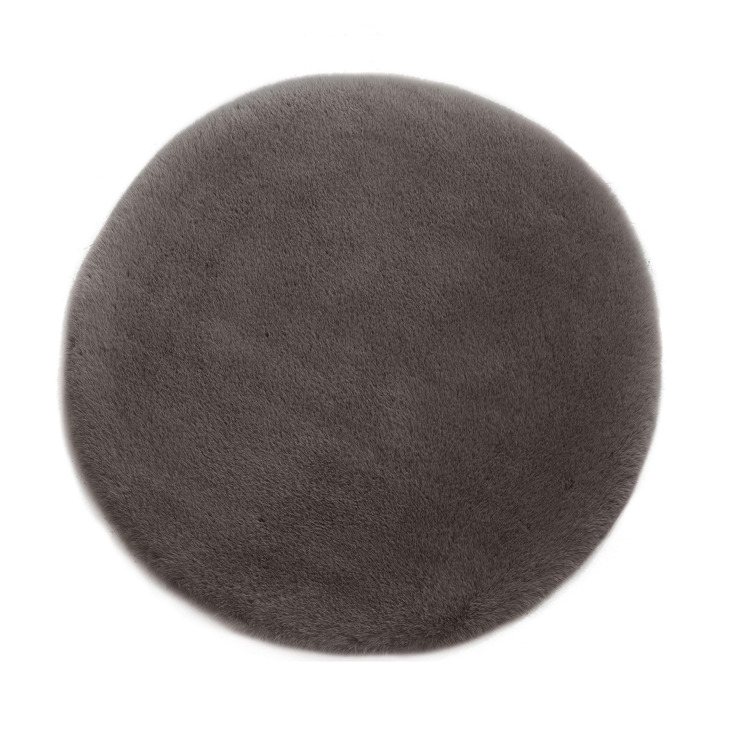 Teppich Wölkchen Alfombra de imitación de Piel - Sala de Estar, decoración de la Sala de Dormir - Alfombra de Piel Lavable como de Cama, cojín de Silla - Gris Oscuro, 30 cm Redondo