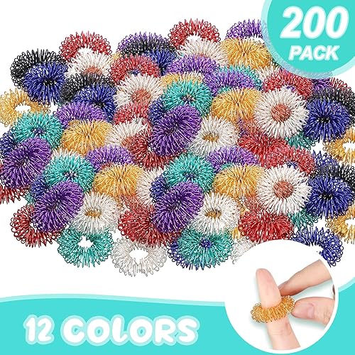 Miniatura 9 de 200 anillos de acupresión, anillos sensoriales de dedo con punta para aliviar el estrés, juguetes sensoriales para aliviar la ansiedad, juguetes