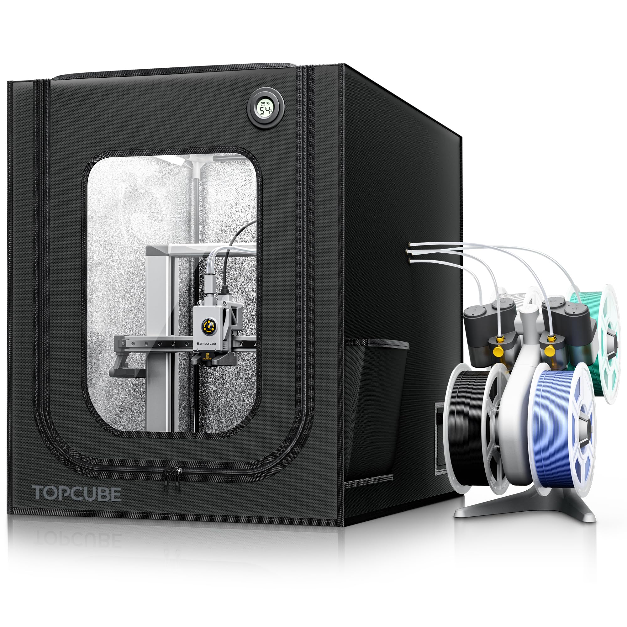 Custodia per stampante 3D per Bambu Lab A1, copertura per stampante 3D con luce LED, TOPCUBE temperatura costante contenitore per stampante 3D 550 x 600 x 670 mm