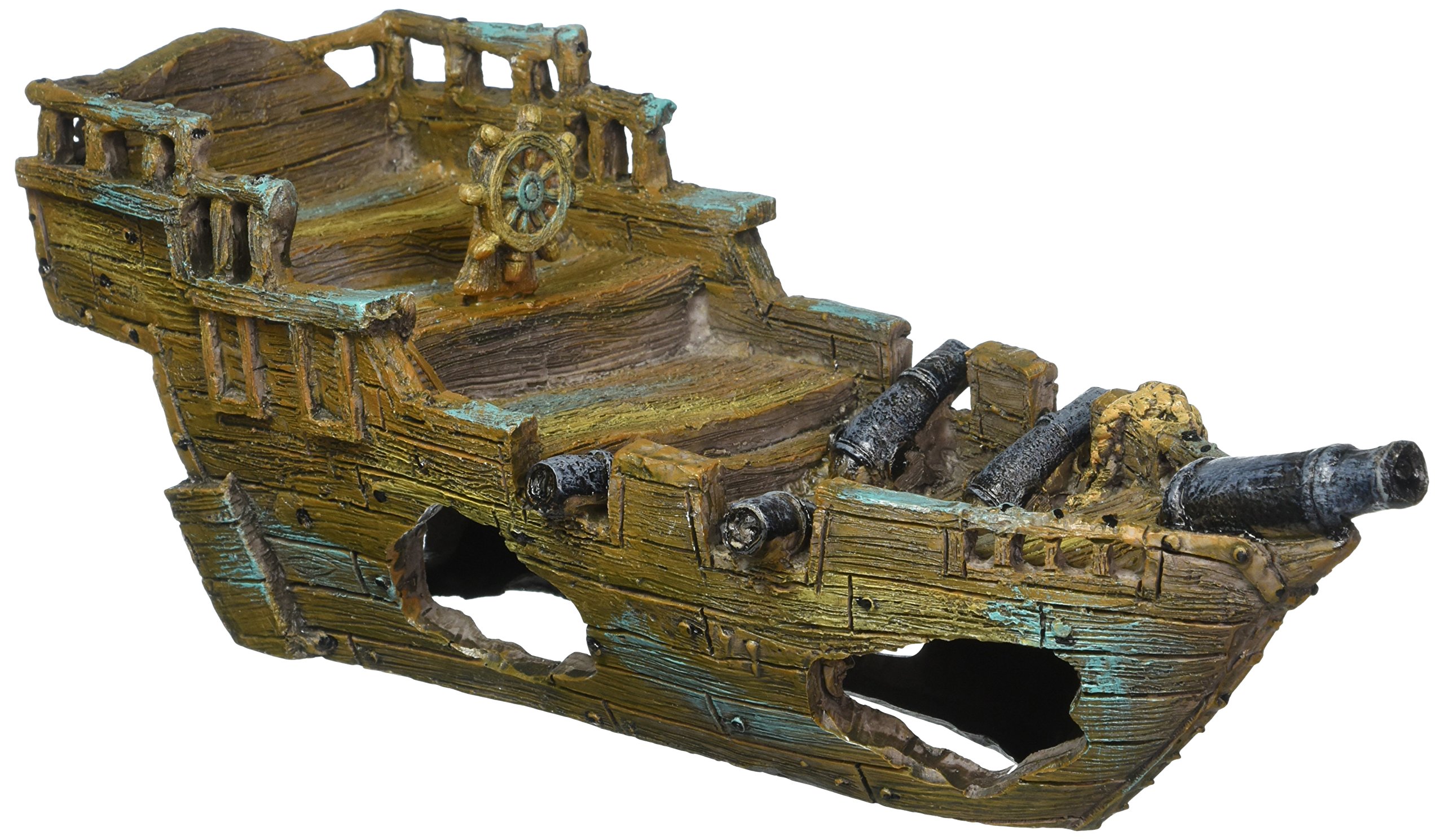Penn-Plax RR1013 Shipwreck Aquarium Decor Ornament | Small Size Measures 11.5" x 4.5" x 4"
