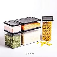 Vista 8 de BINO Recipientes herméticos para almacenamiento de alimentos con tapas, 0.9 cuartos de galón27.7 fl oz, color negro - Recipientes herméticos