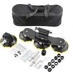 Suporte de bicicleta para teto de carro, ventosa a vácuo, suporte de bicicleta de liga de alumínio, com 5 adaptadores para a maioria das bicicletas, 9 x 100 mm/12 x 100 mm/15 x 100 mm/15 x 110 mm