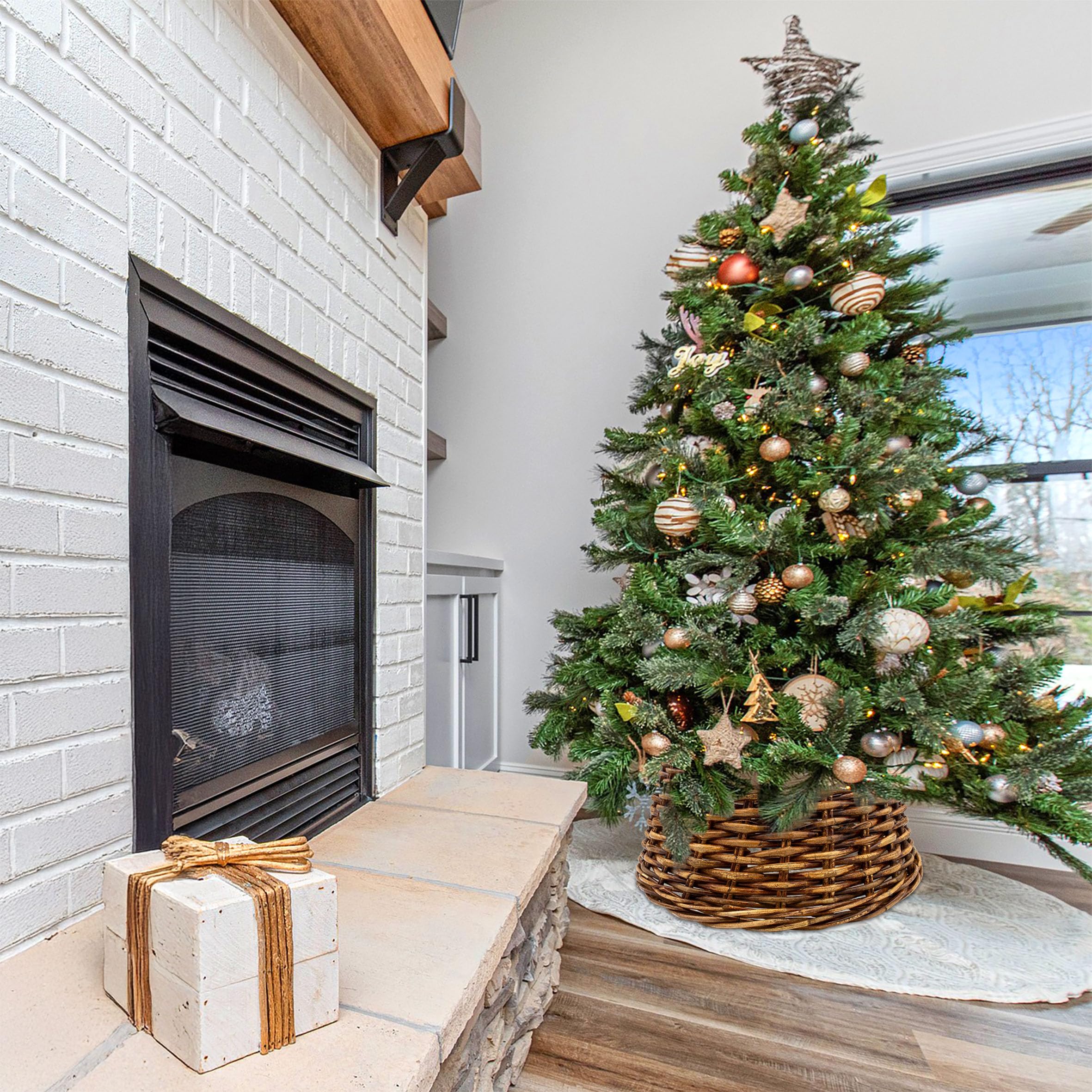 Ronde kerstboomtapijt 120 cm - Decoratieve kerstboomrok voor een